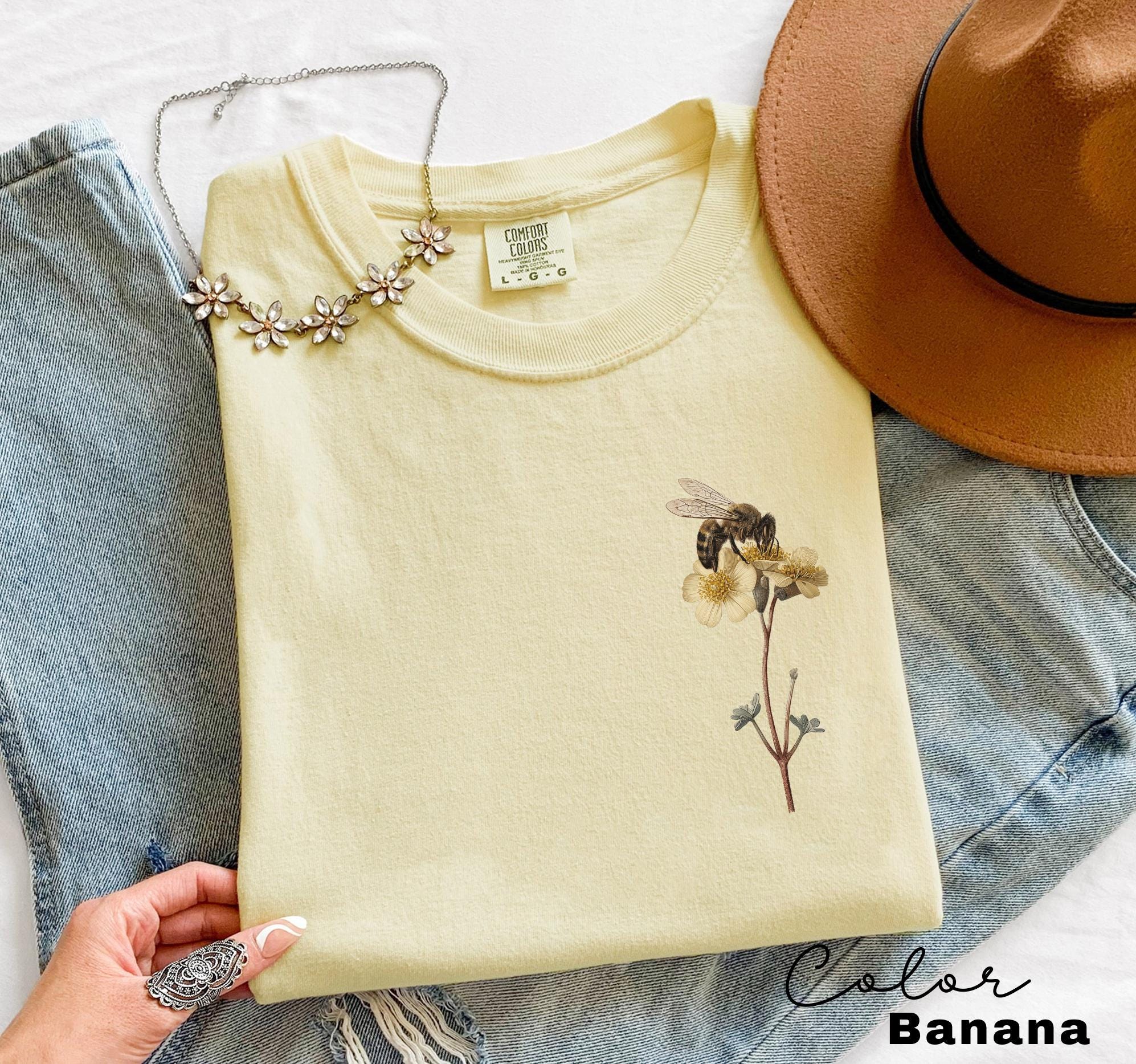 Bee Botanical T-Shirt, Nature Comfort Colors Shirt, Insect Shirt, Bumblebees Sweatshirt, Crewneck