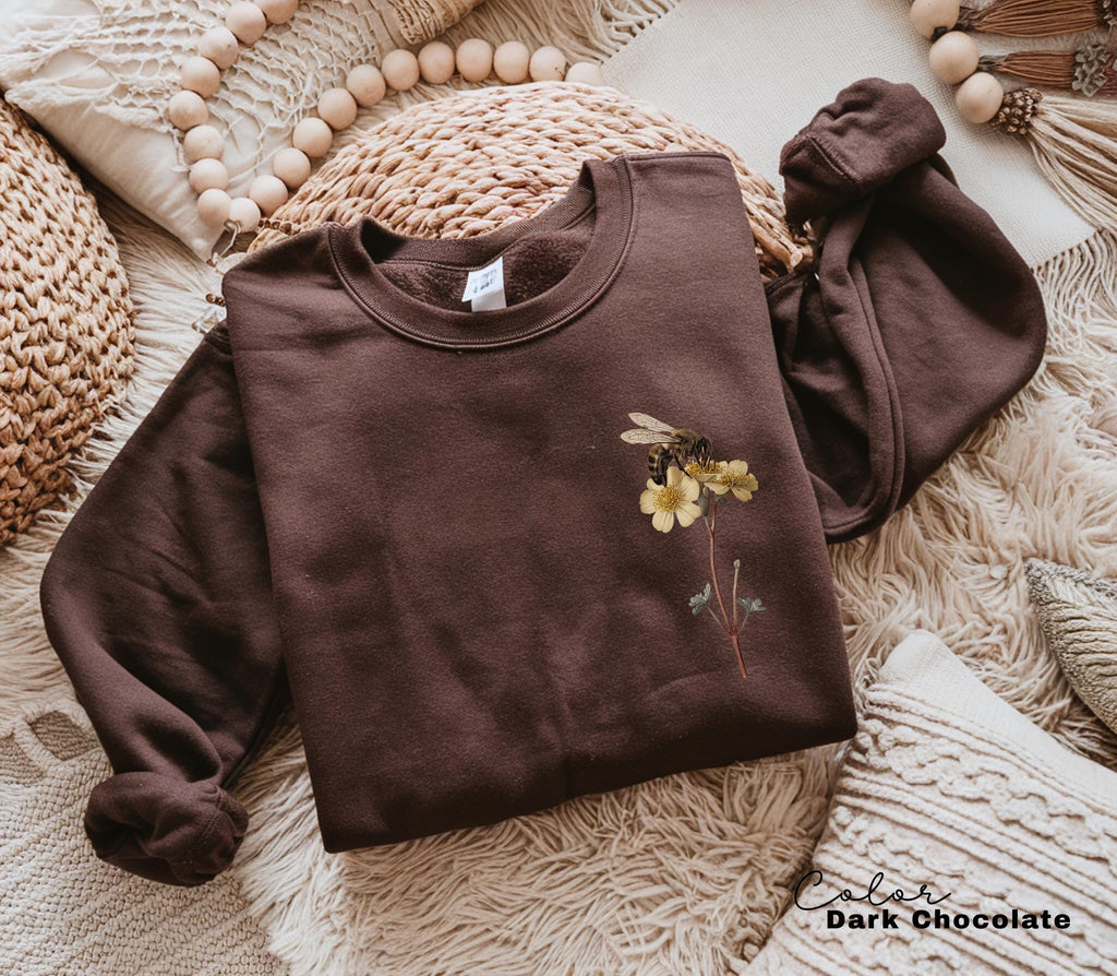 Bee Botanical T-Shirt, Nature Comfort Colors Shirt, Insect Shirt, Bumblebees Sweatshirt, Crewneck