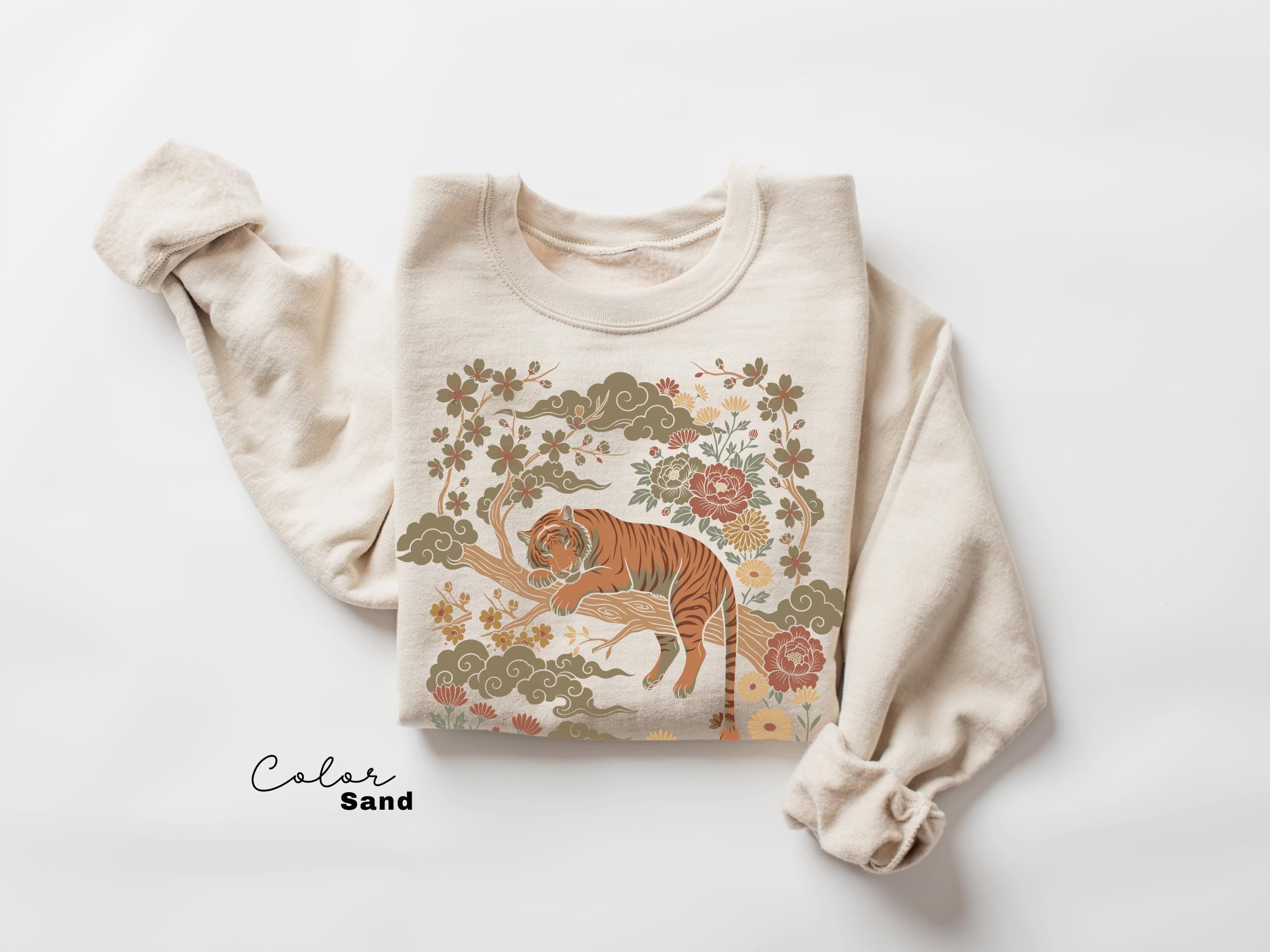 Retro Tiger T-Shirt, Animal Gift for Tiger Lover, Linocut Design