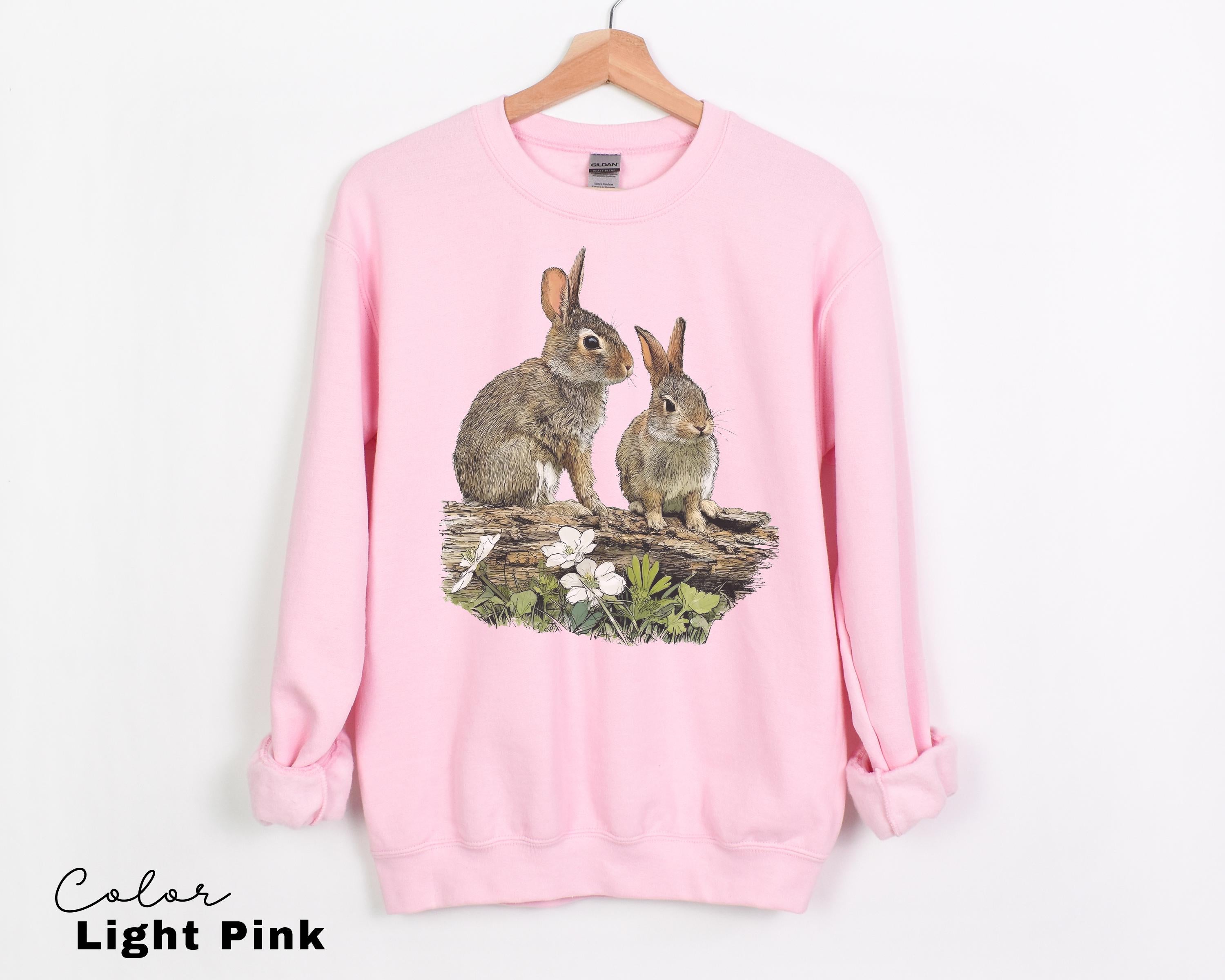 Vintage Rabbit Graphic Tee, Retro Woodland Animal Comfort Colors Shirt