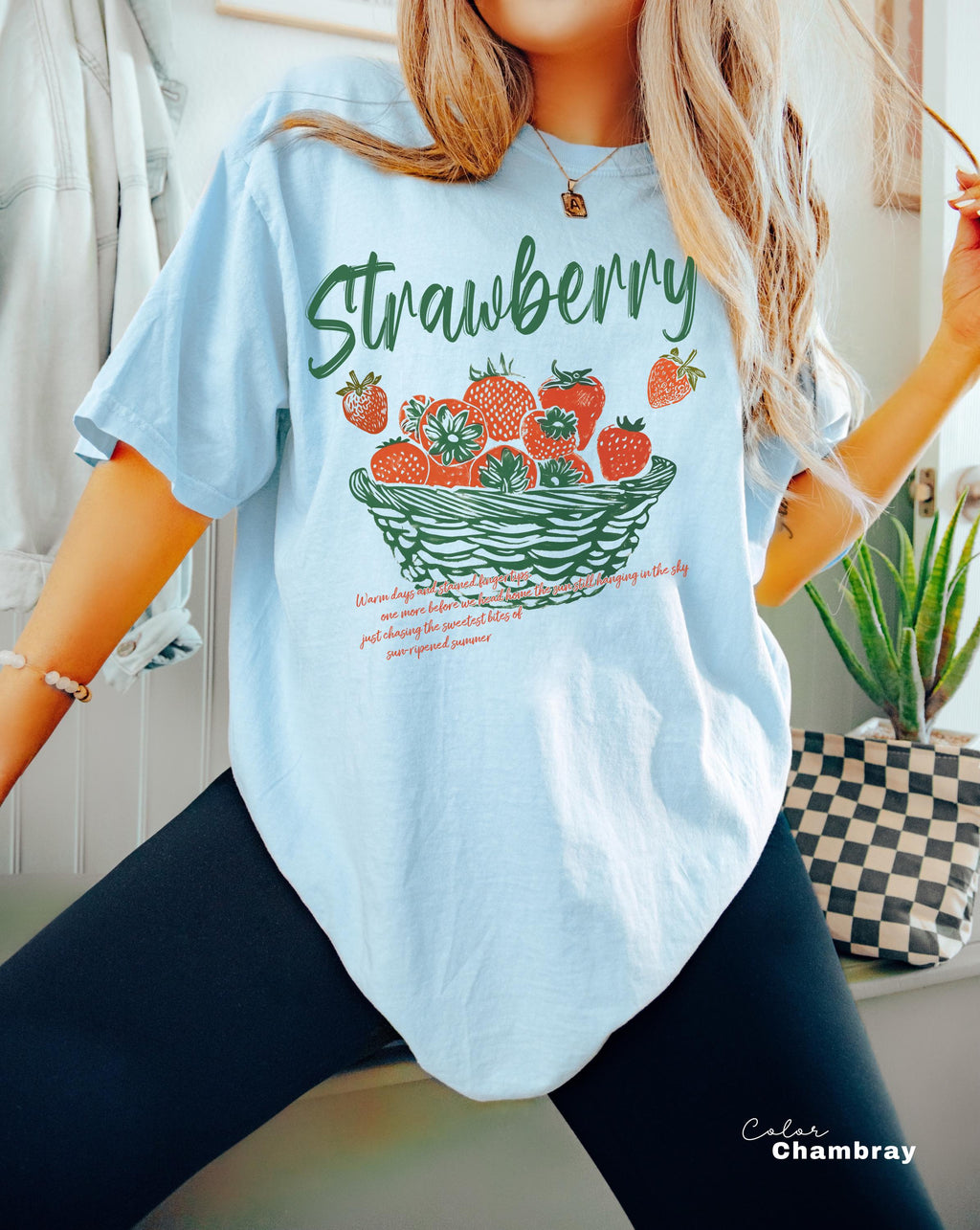 Vintage Strawberry Farmers Market Cottagecore Fruit T-Shirt