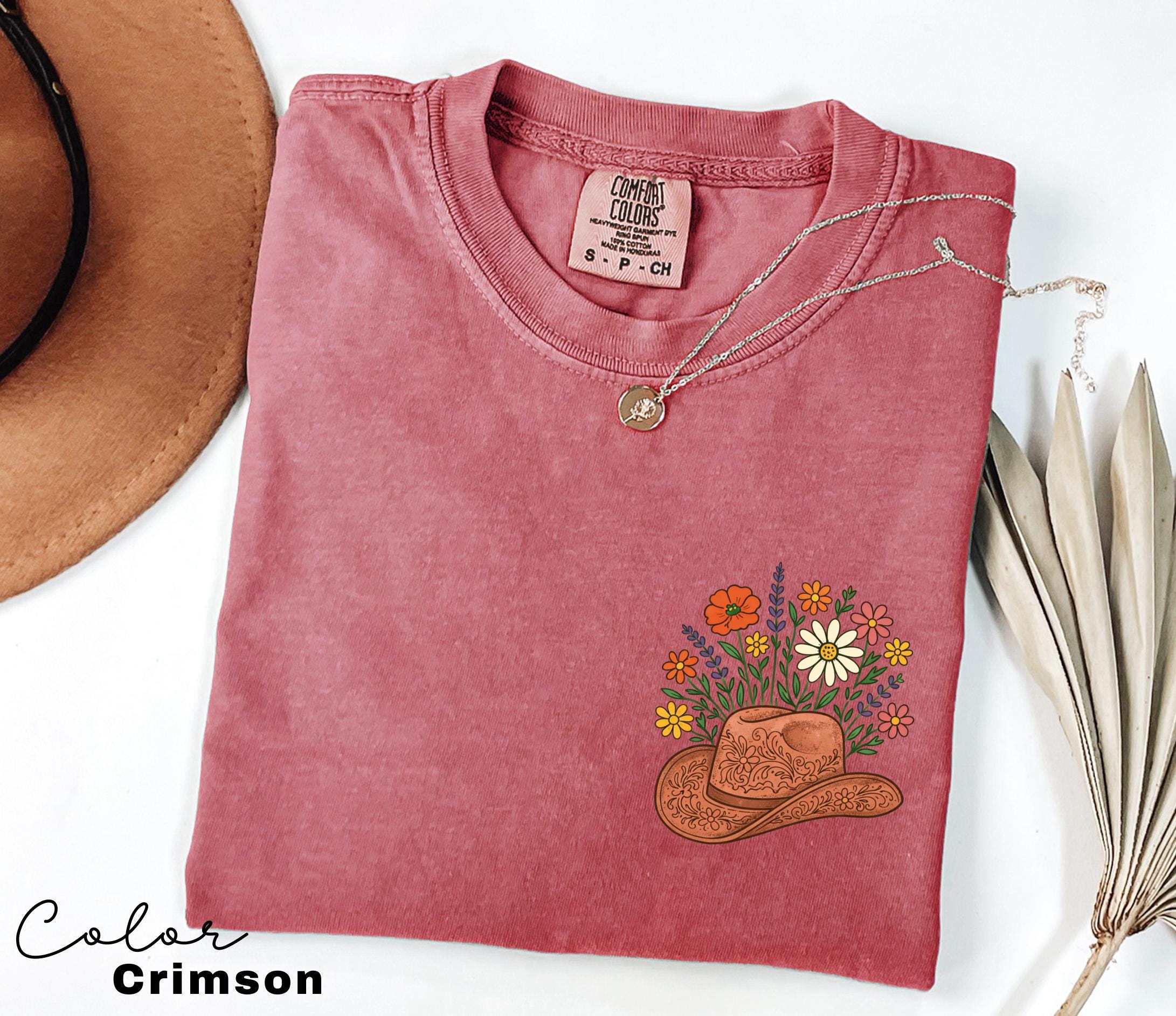 Cowgirl Wildflowers Shirt, Retro Western Graphic Tee, Comfort Colors Country Girl T-Shirt, Rodeo Outfit, Gift for Her, Country Farm
