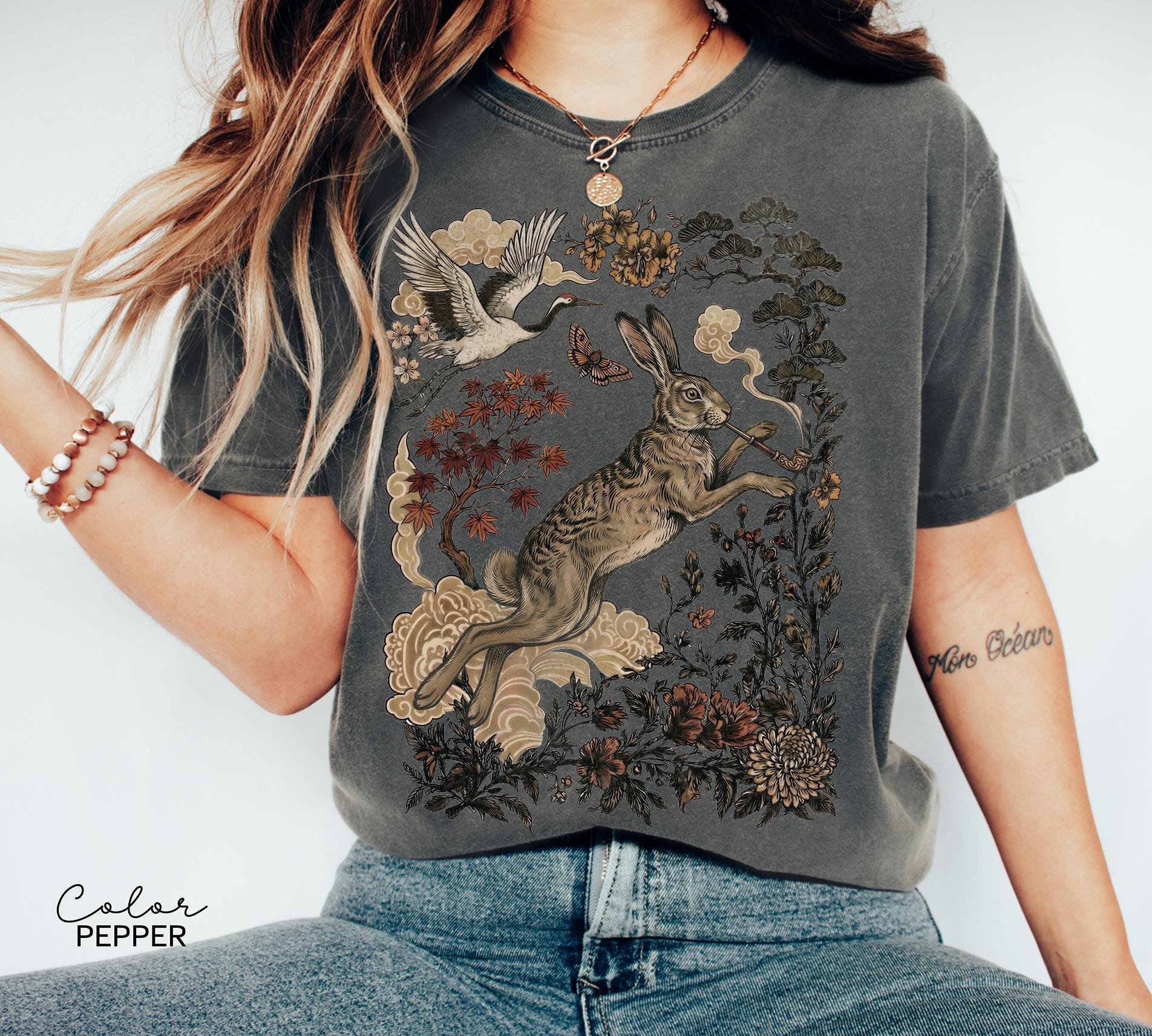 Retro Rabbit Shirt, Wild Hare Smoking Pipe T-Shirt, Comfort Colors Tee