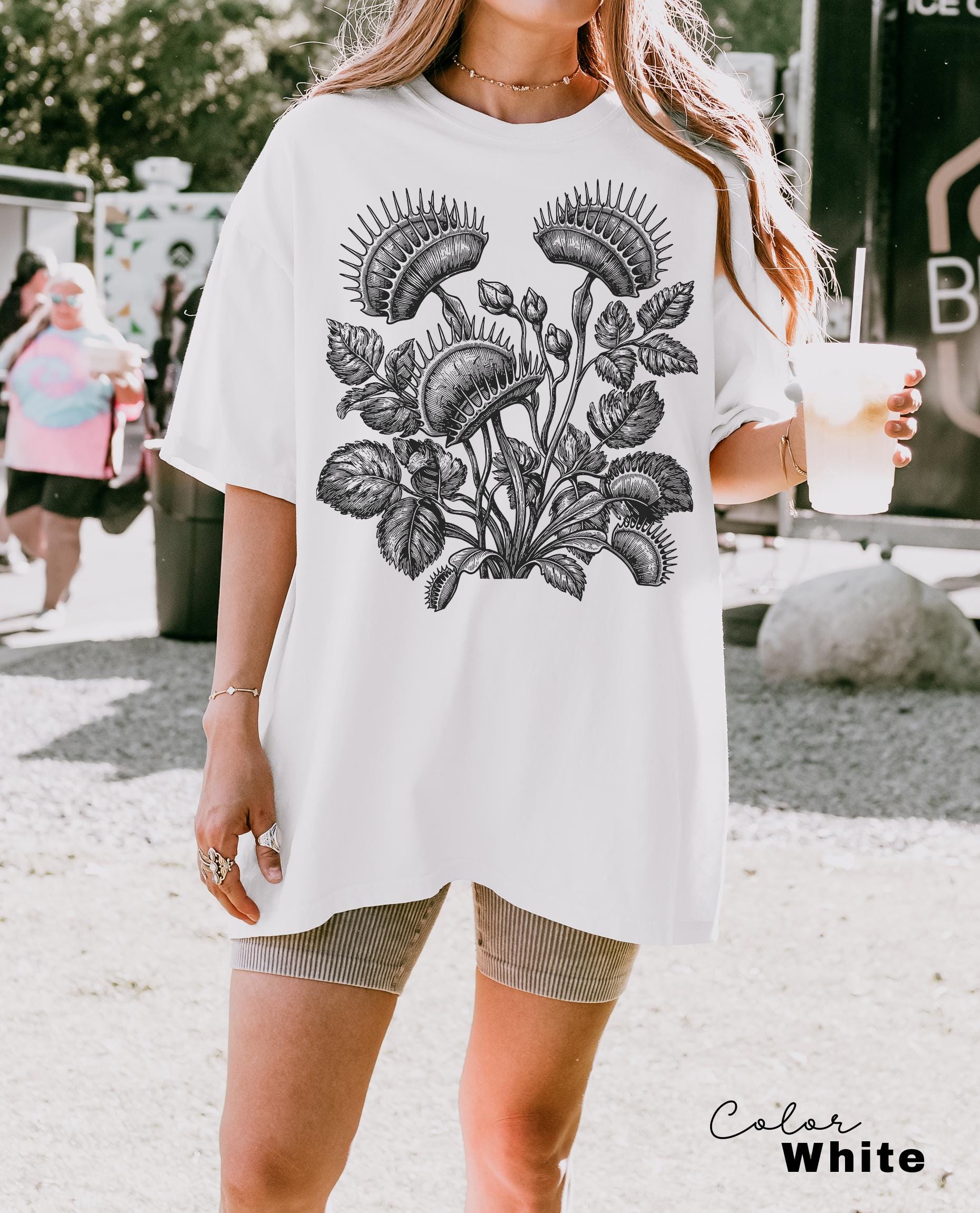 Venus Flytrap Shirt, Botanical Comfort Colors T-Shirt, Sweatshirt, Gardener Gift, Nature Cottagecore Tee