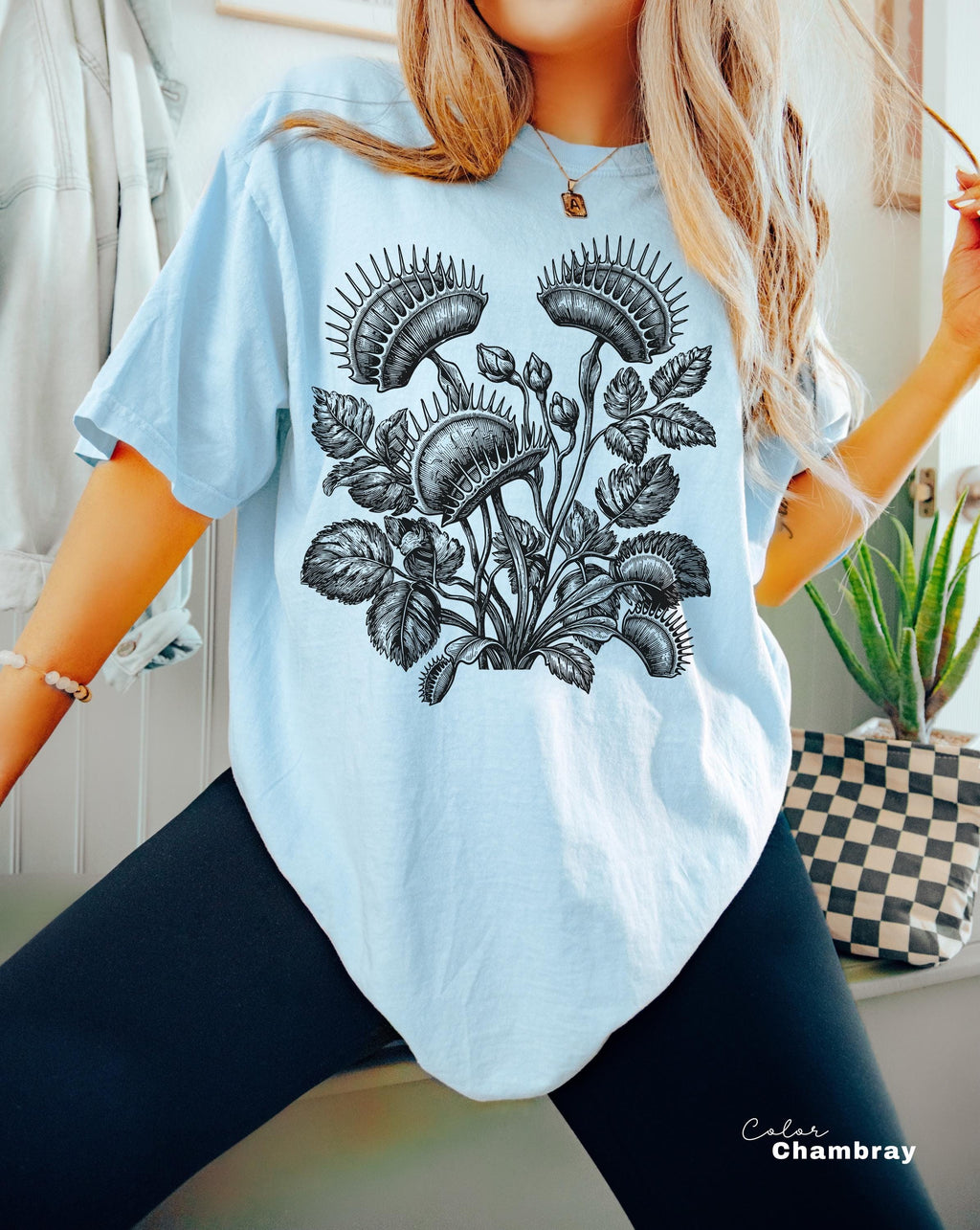 Venus Flytrap Shirt, Botanical Comfort Colors T-Shirt, Sweatshirt, Gardener Gift, Nature Cottagecore Tee
