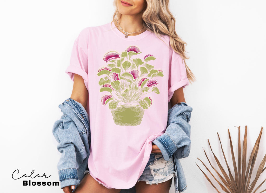 Venus Flytrap Shirt, Botanical Comfort Colors T-Shirt, Sweatshirt, Gardener Gift, Nature Cottagecore Tee