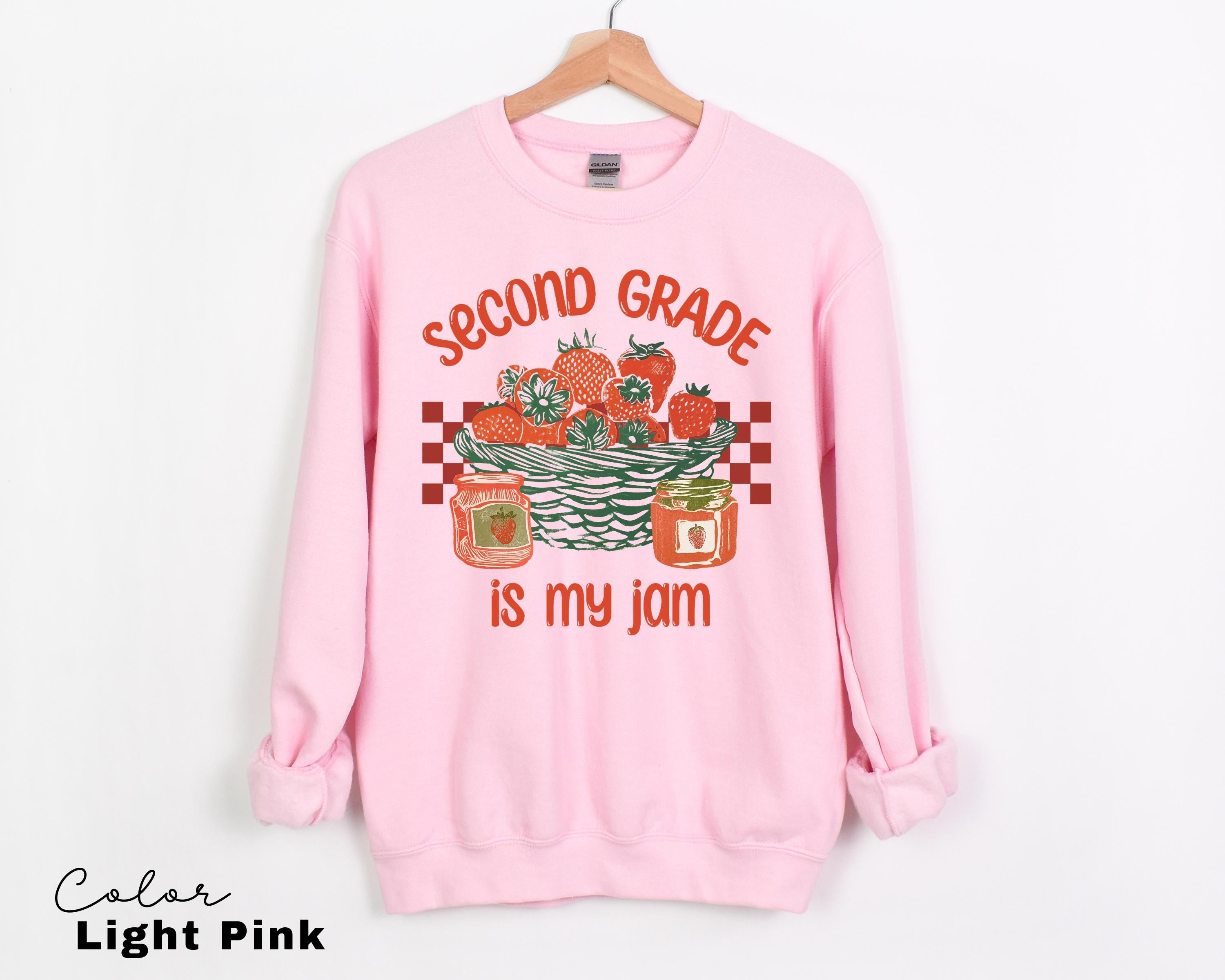 Second Grade Is My Jam, Teacher Appreciation Gift, Teacher Sweatshirt, Back To School, Strawberry Shirt
