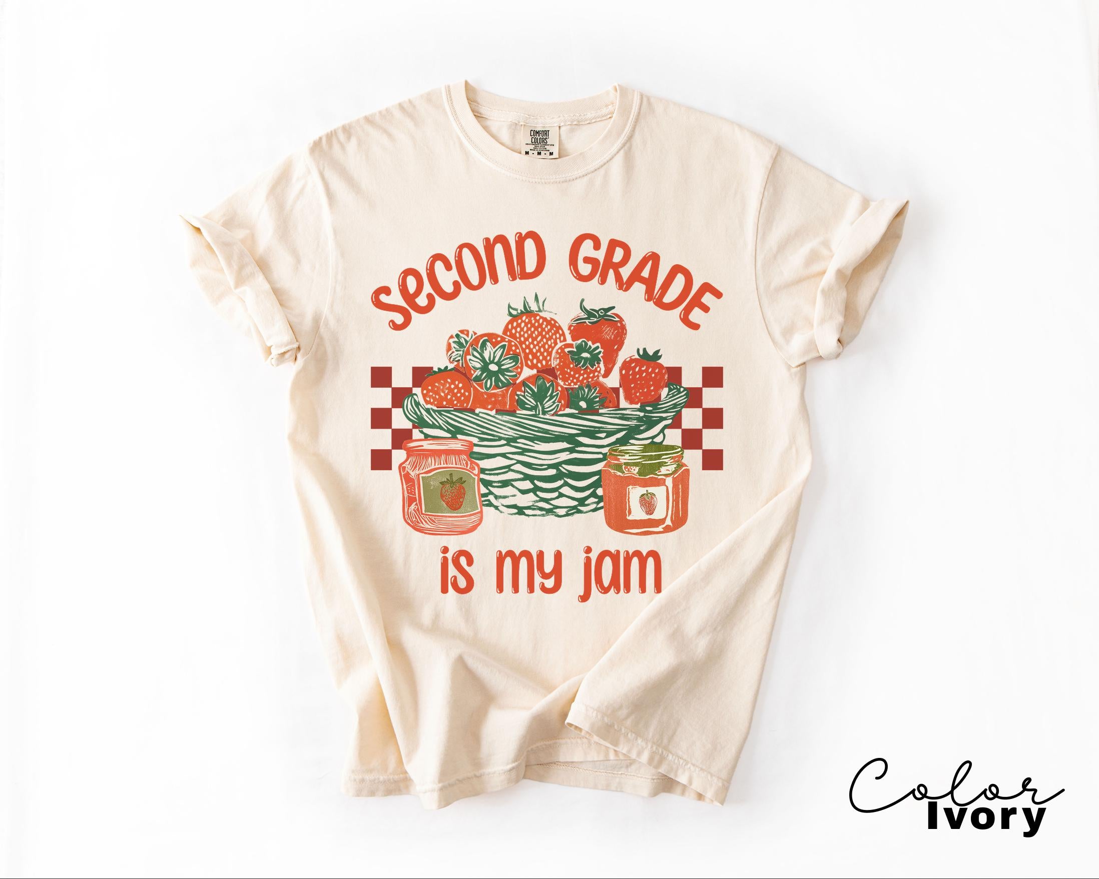 Second Grade Is My Jam, Teacher Appreciation Gift, Teacher Sweatshirt, Back To School, Strawberry Shirt