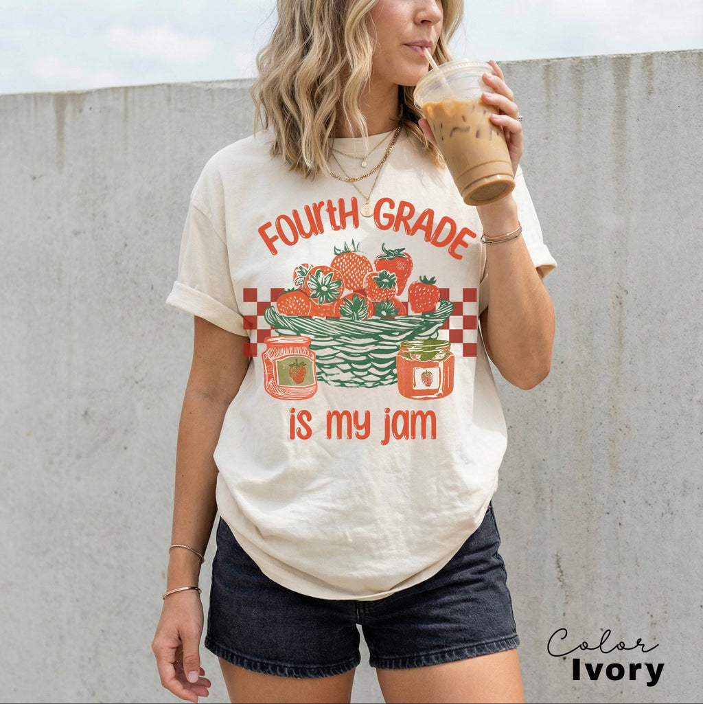 Fourth Grade Is My Jam, Teacher Appreciation Gift, Teacher Sweatshirt, Back To School, Strawberry Shirt