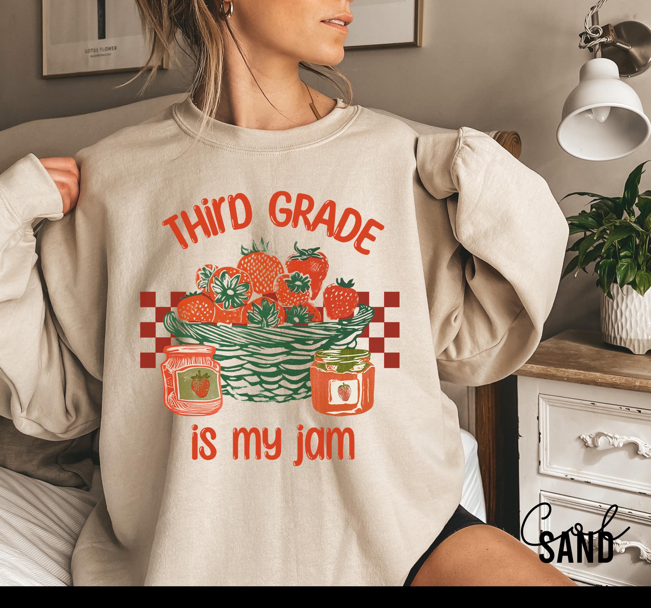 Third Grade Is My Jam, Teacher Appreciation Gift, Teacher Sweatshirt, Back To School, Strawberry Shirt