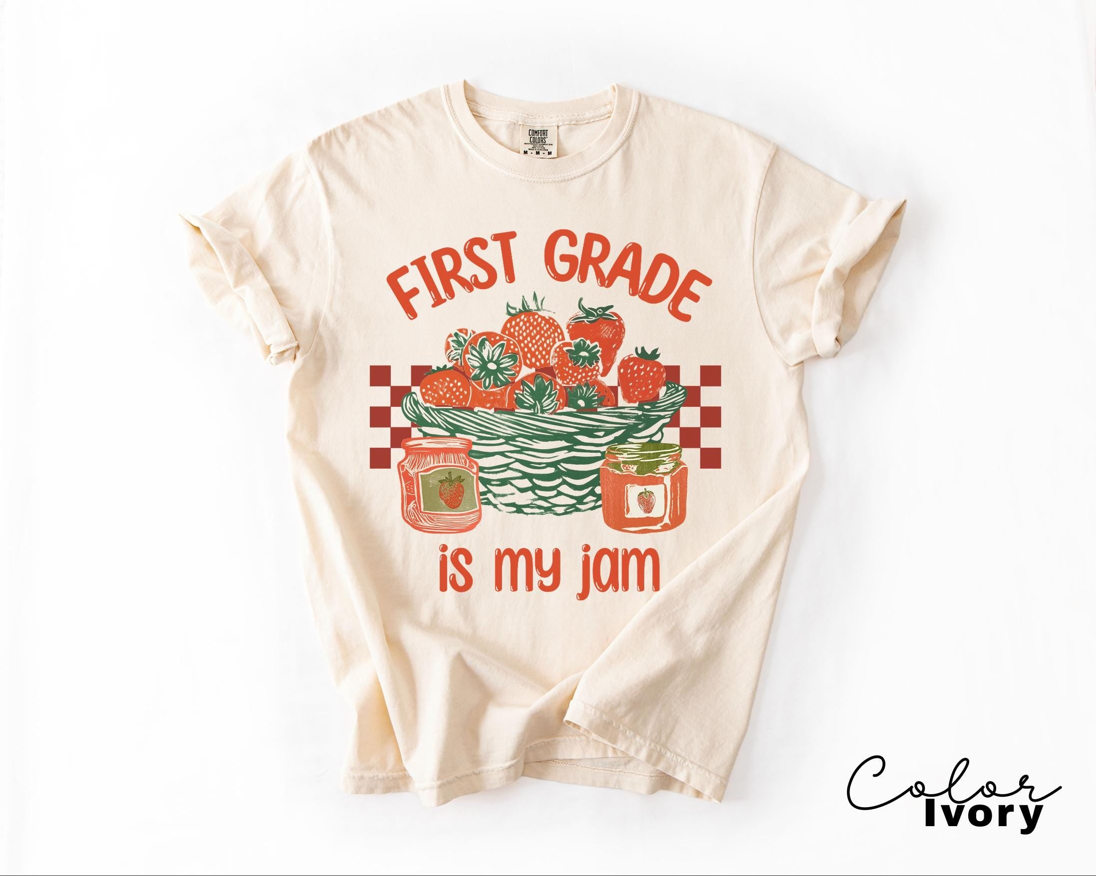 First Grade Is My Jam, Teacher Appreciation Gift, Teacher Sweatshirt, Back To School, Strawberry Shirt