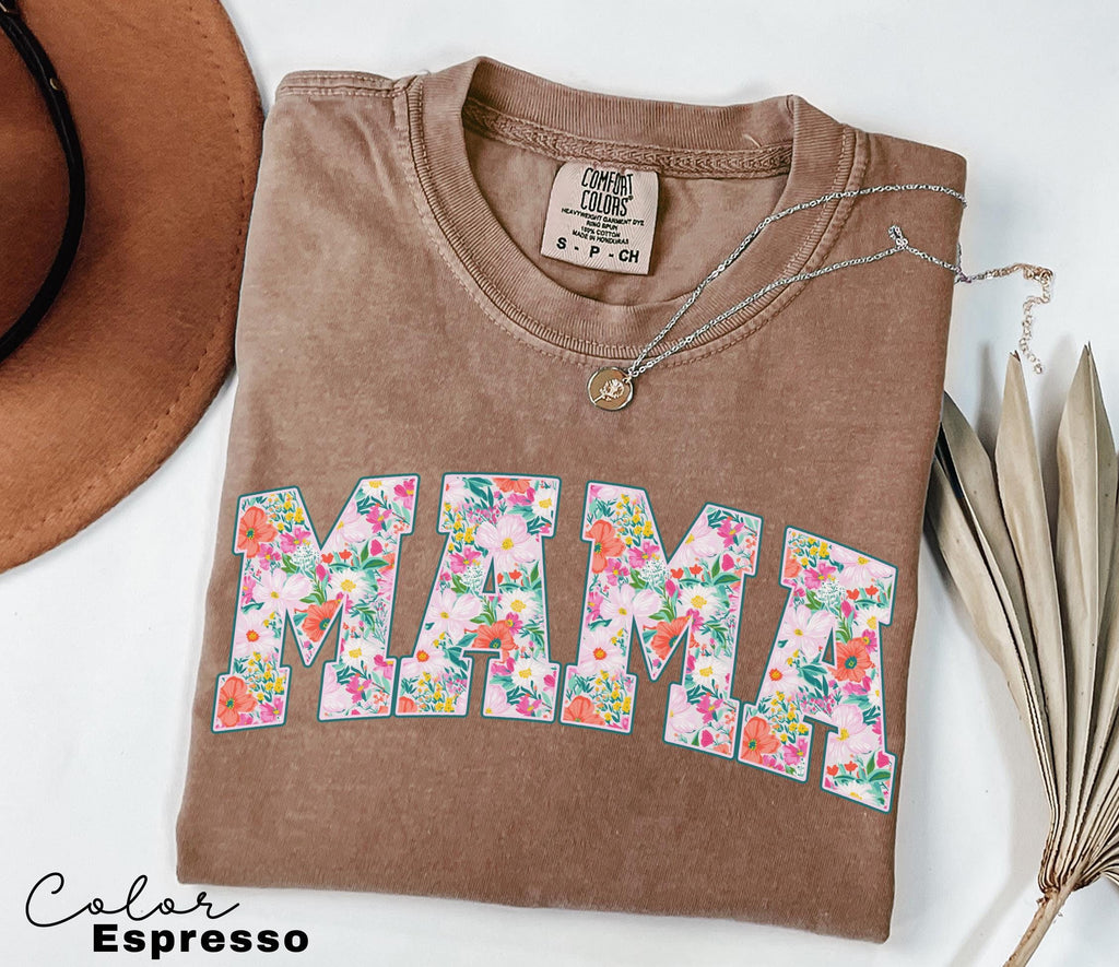Mama Floral Flower Shirt, Floral Mom Spring Tee, Trendy Mom Sweatshirt, Women's Flower Mama Shirt, Spring Pregnancy Reveal Gift for New Mom
