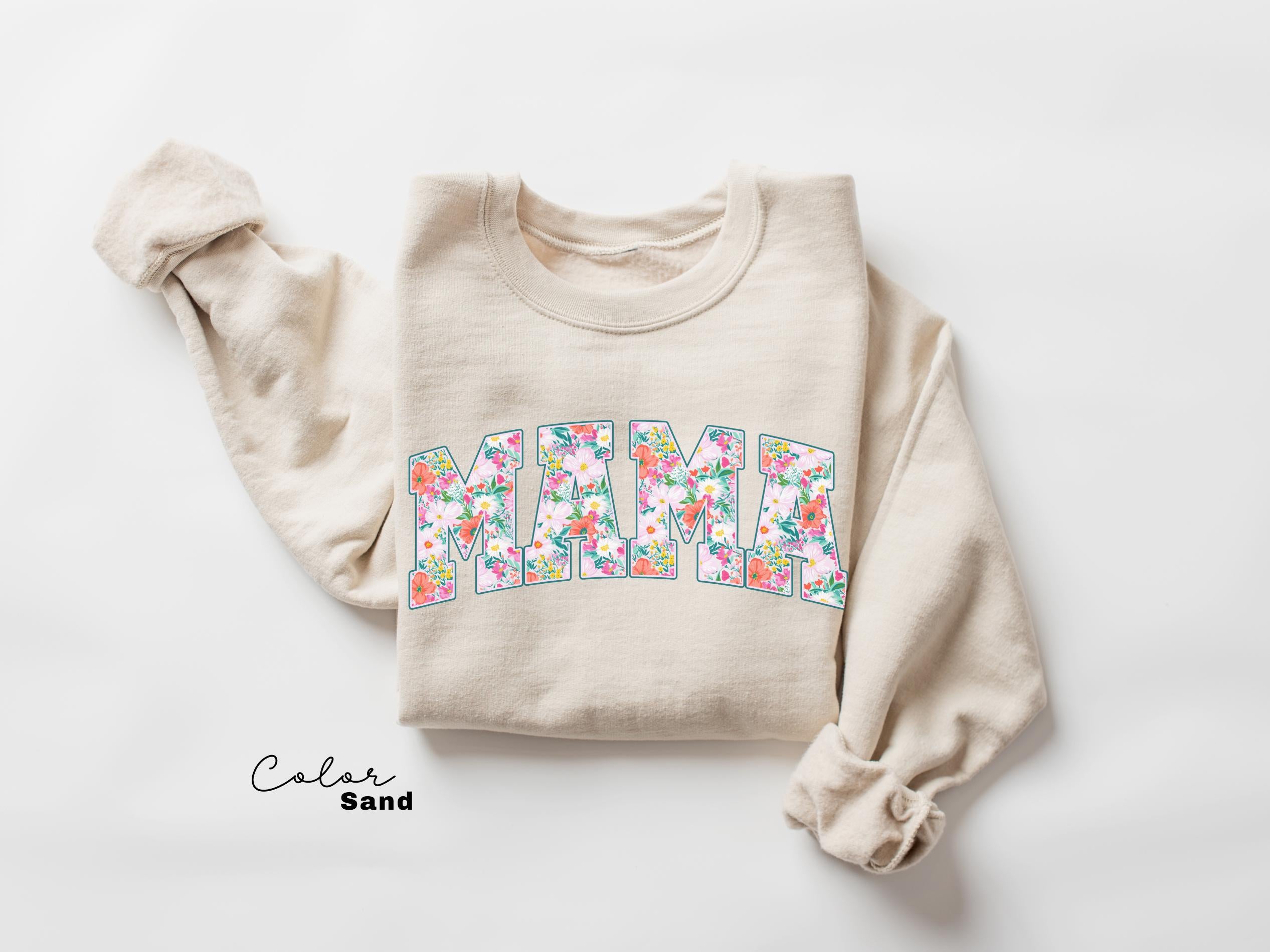 Mama Floral Flower Shirt, Floral Mom Spring Tee, Trendy Women's Sweatshirt
