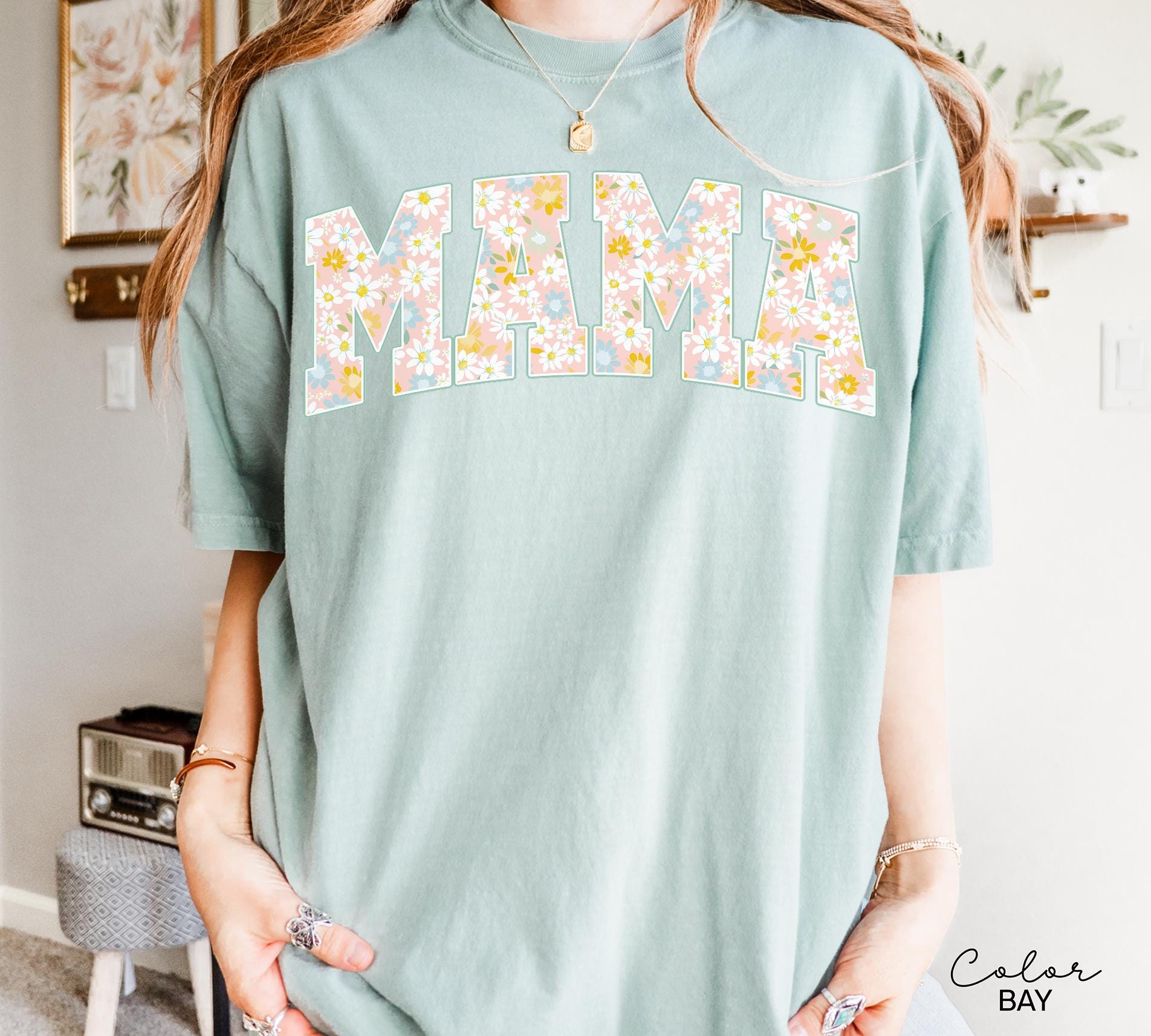 Mama Floral Flower Sweatshirt, Floral Mom Spring, Trendy Mom Sweatshirt, Women's Flower Mama, Spring Pregnancy Reveal Gift for New Mom