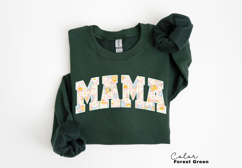 Mama Floral Flower Sweatshirt, Floral Mom Spring Crewneck