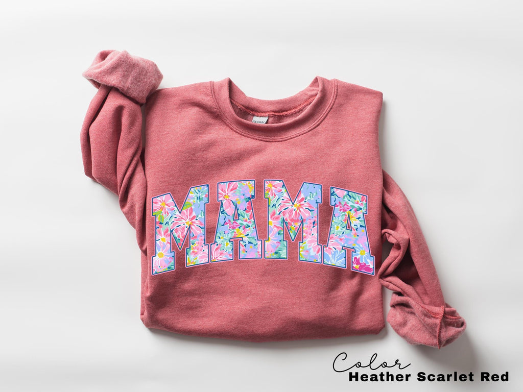 Mama Floral Flower Sweatshirt, Floral Mom Spring Crewneck