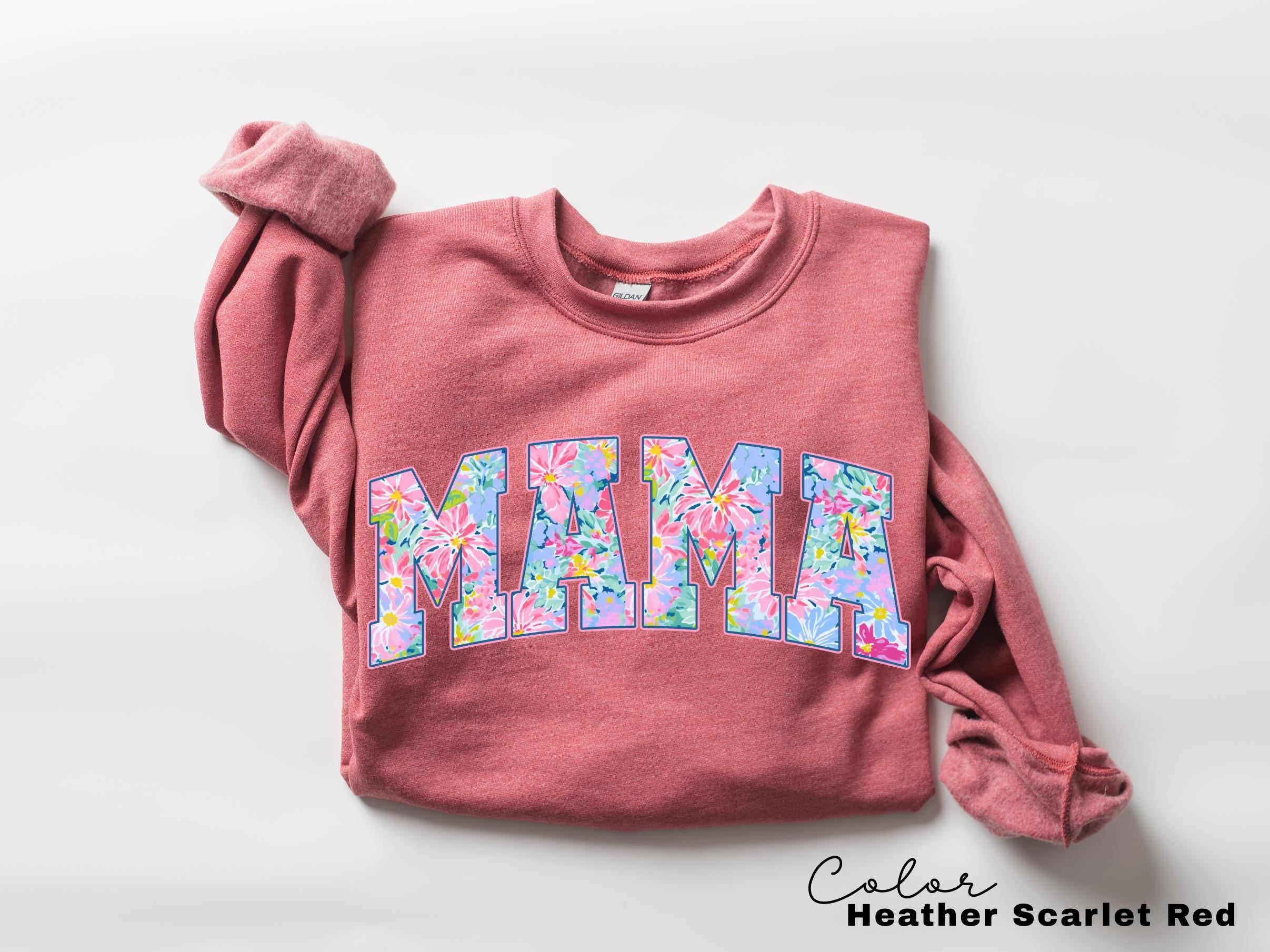 Mama Floral Flower Sweatshirt, Floral Mom Spring Crewneck