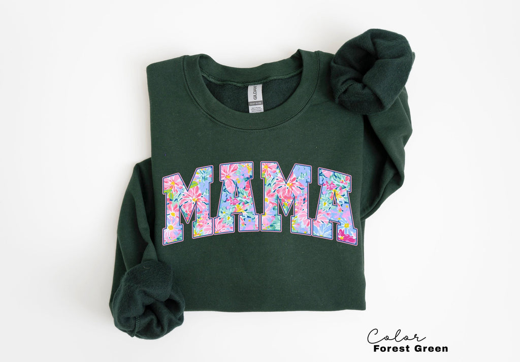 Mama Floral Flower Sweatshirt, Floral Mom Spring Crewneck