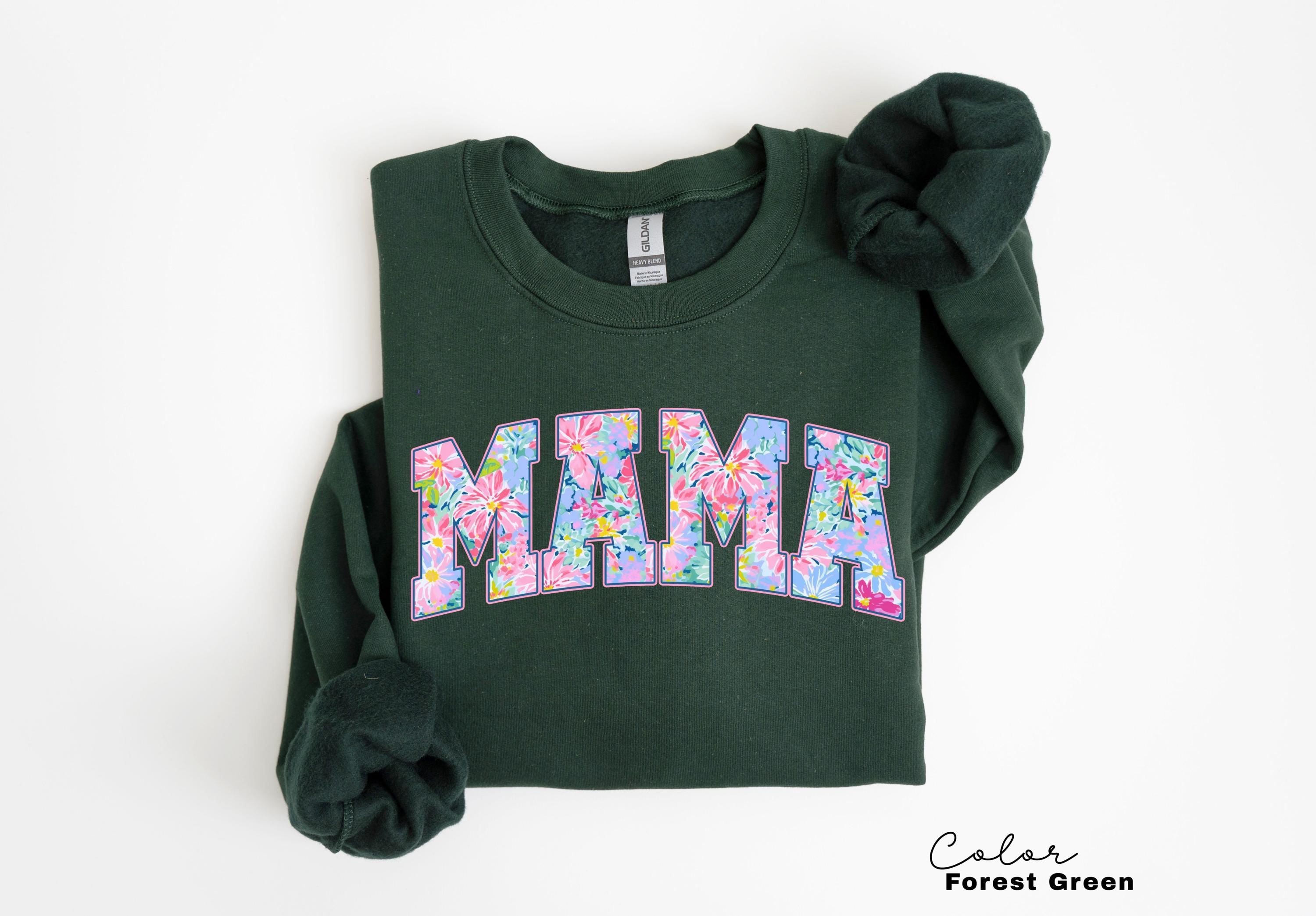 Mama Floral Flower Sweatshirt, Floral Mom Spring Crewneck