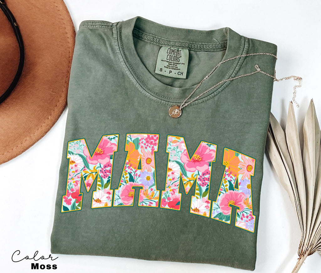 Mama Floral Flower Sweatshirt, Floral Mom Spring, Trendy Mom Sweatshirt, Women's Flower Mama, Spring Pregnancy Reveal Gift for New Mom