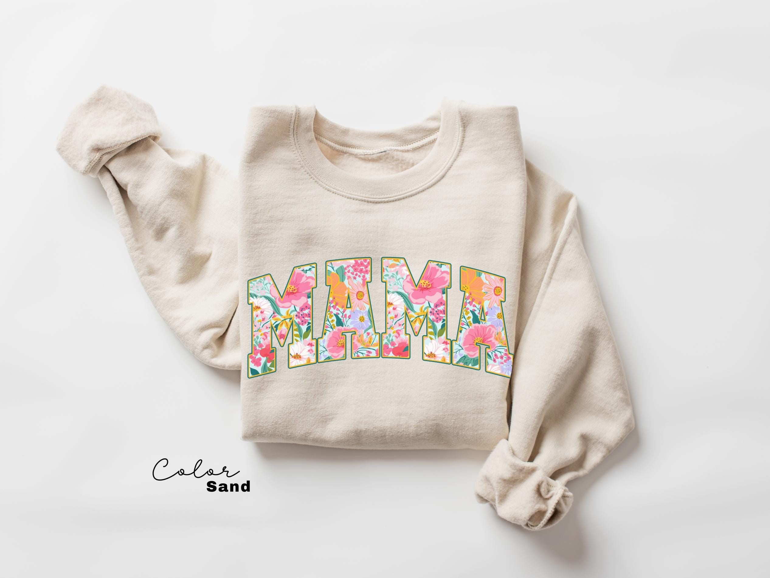 Mama Floral Flower Sweatshirt, Floral Mom Spring Crewneck