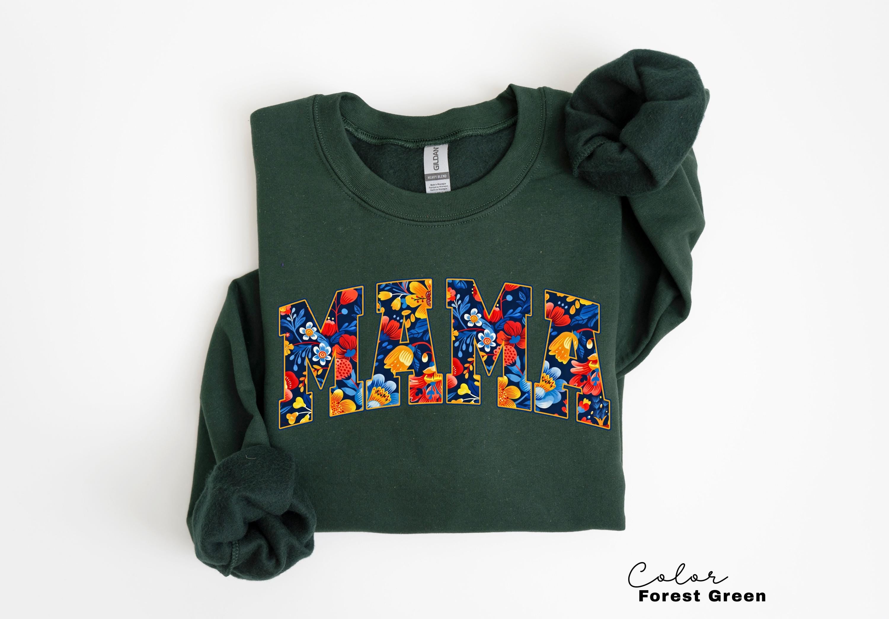 Mama Floral Flower Sweatshirt, Floral Mom Spring Crewneck Sweater