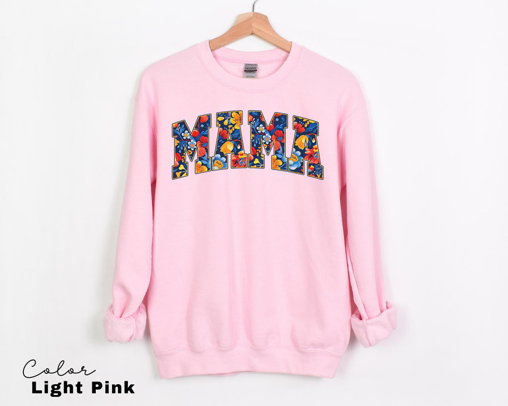 Mama Floral Flower Sweatshirt, Floral Mom Spring Crewneck Sweater