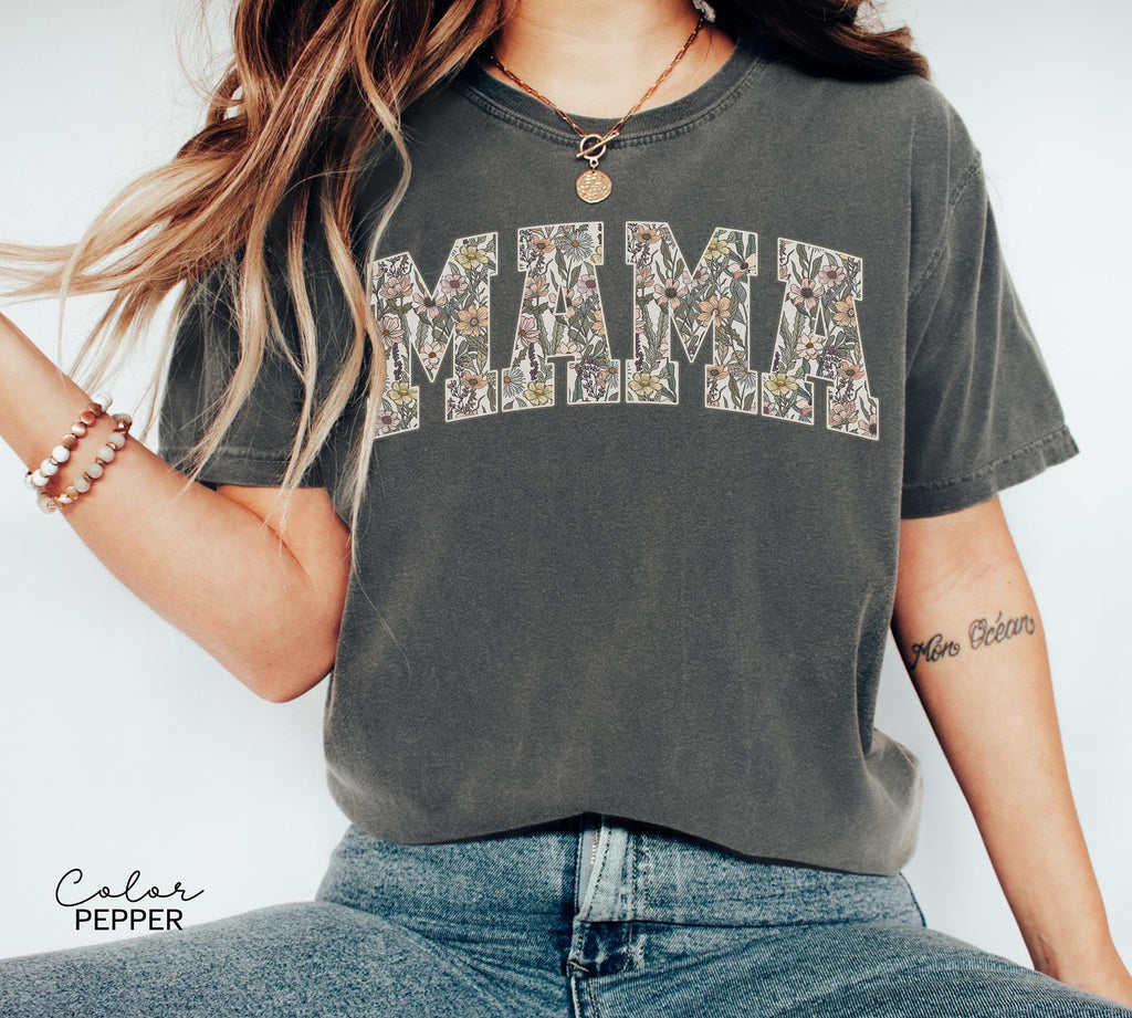 Mama Floral Flower Sweatshirt, Floral Mom Spring, Trendy Mom Sweatshirt, Women's Flower Mama, Spring Pregnancy Reveal Gift for New Mom