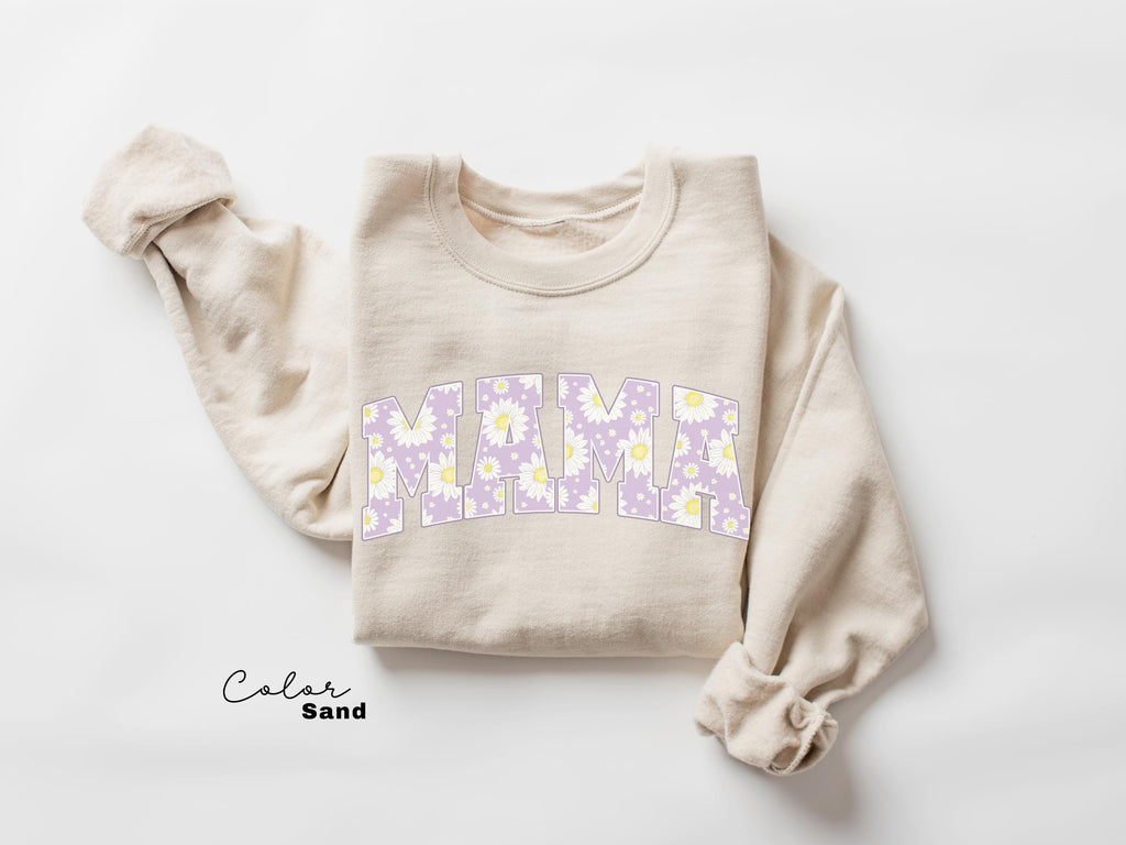Mama Floral Flower Sweatshirt, Spring Mom Crewneck for New Moms