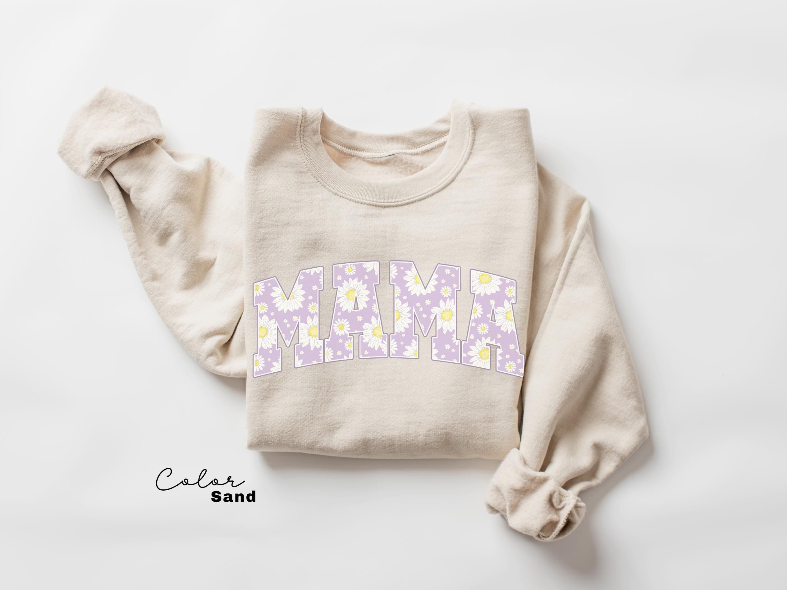Mama Floral Flower Sweatshirt, Spring Mom Crewneck for New Moms