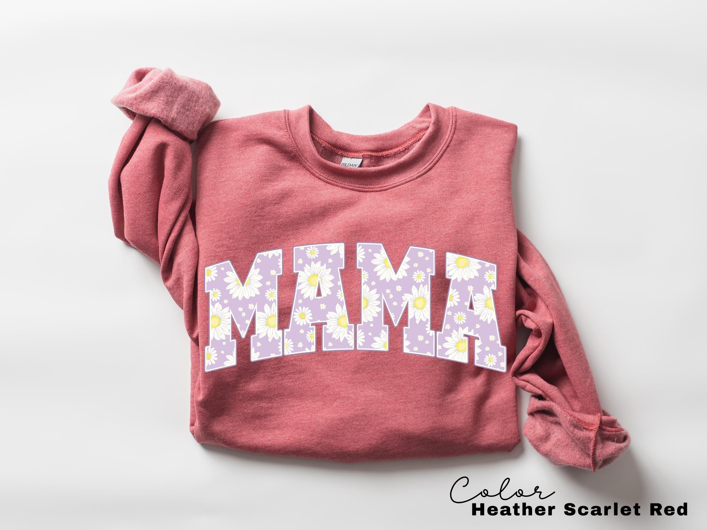 Mama Floral Flower Sweatshirt, Spring Mom Crewneck for New Moms
