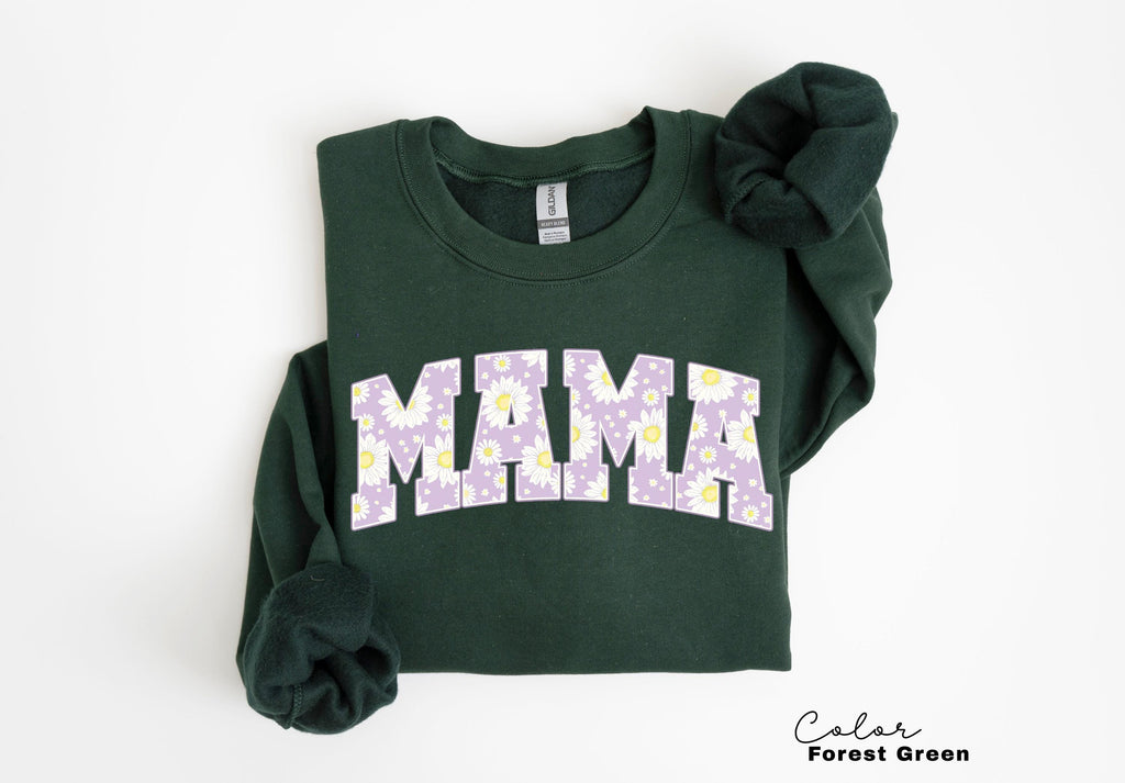 Mama Floral Flower Sweatshirt, Spring Mom Crewneck for New Moms