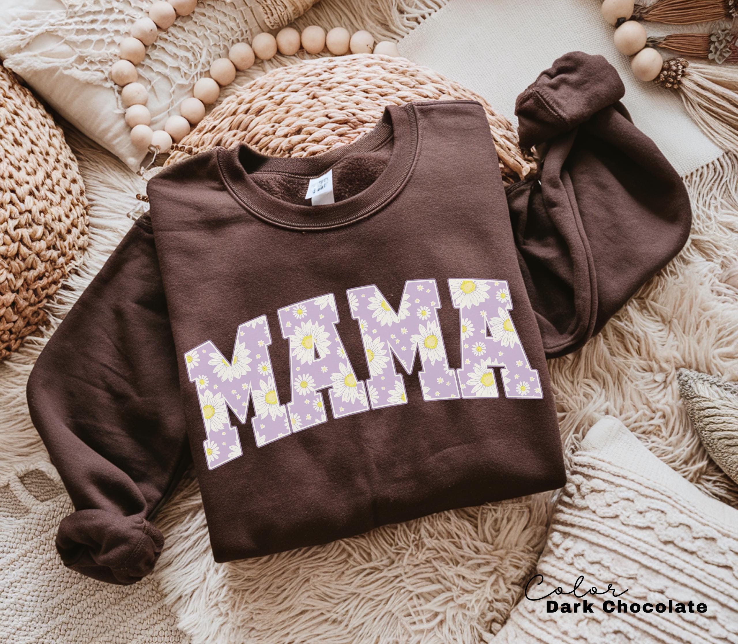 Mama Floral Flower Sweatshirt, Spring Mom Crewneck for New Moms