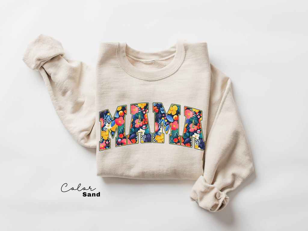 Mama Floral Flower Sweatshirt, Floral Mom Spring Crewneck