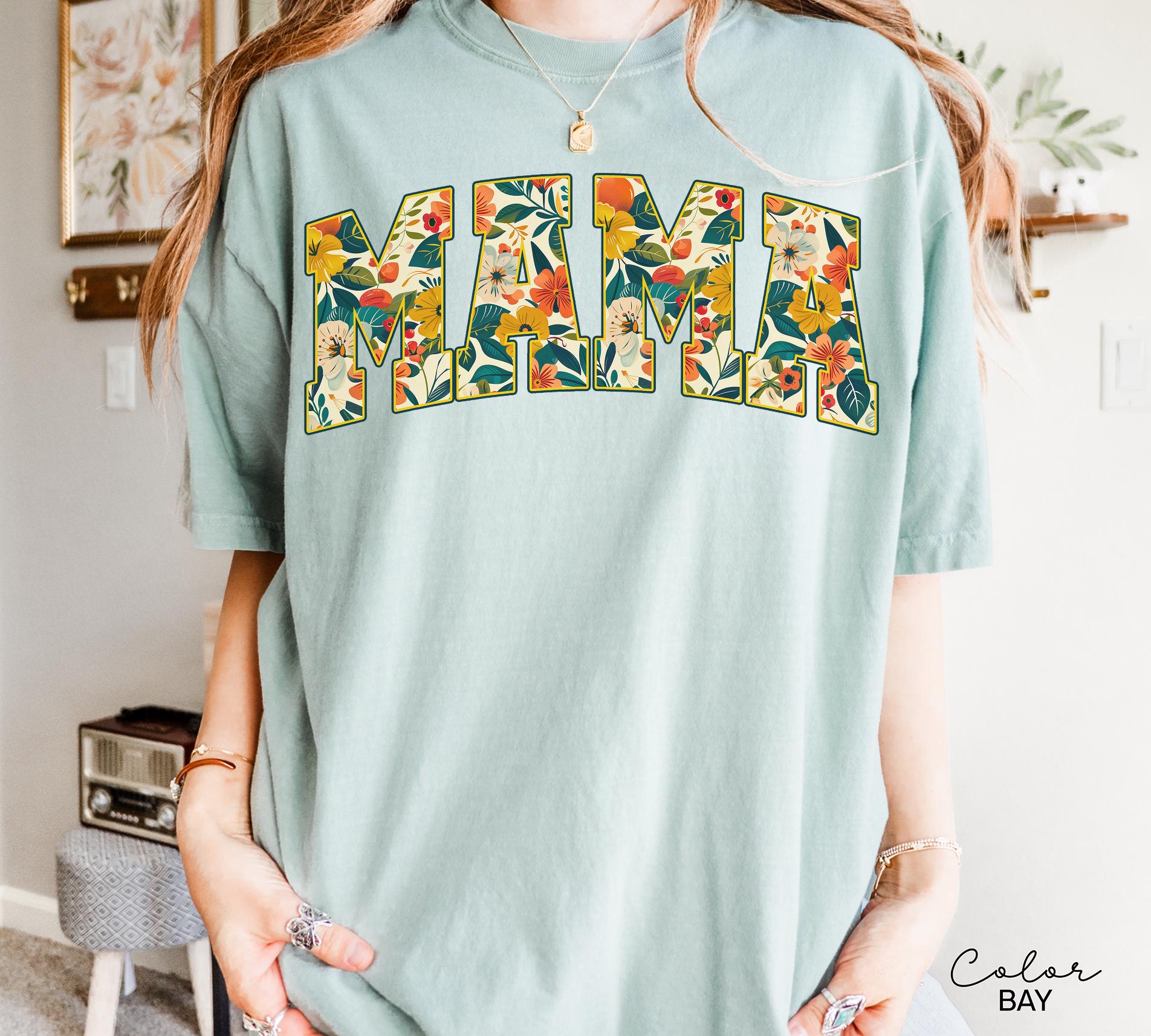 Mama Floral Flower Sweatshirt, Floral Mom Spring, Trendy Mom Sweatshirt, Women's Flower Mama, Spring Pregnancy Reveal Gift for New Mom