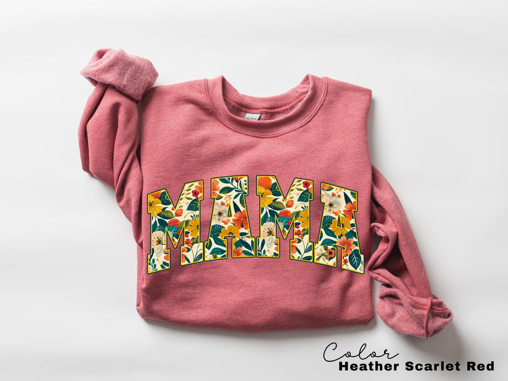 Mama Floral Flower Sweatshirt, Floral Mom Spring Crewneck