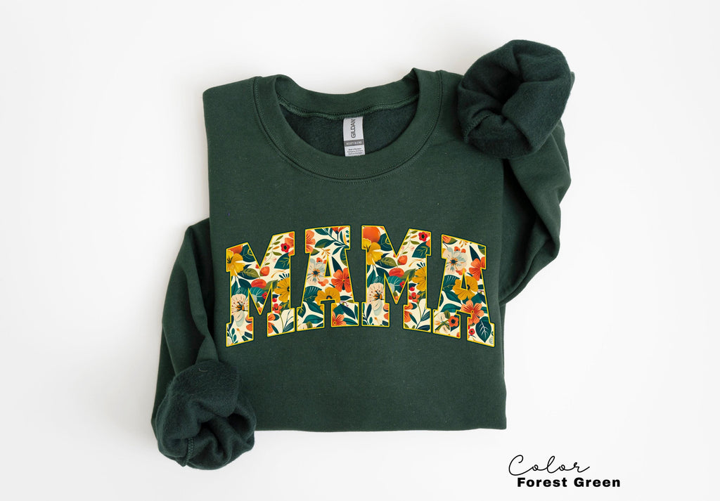 Mama Floral Flower Sweatshirt, Floral Mom Spring Crewneck
