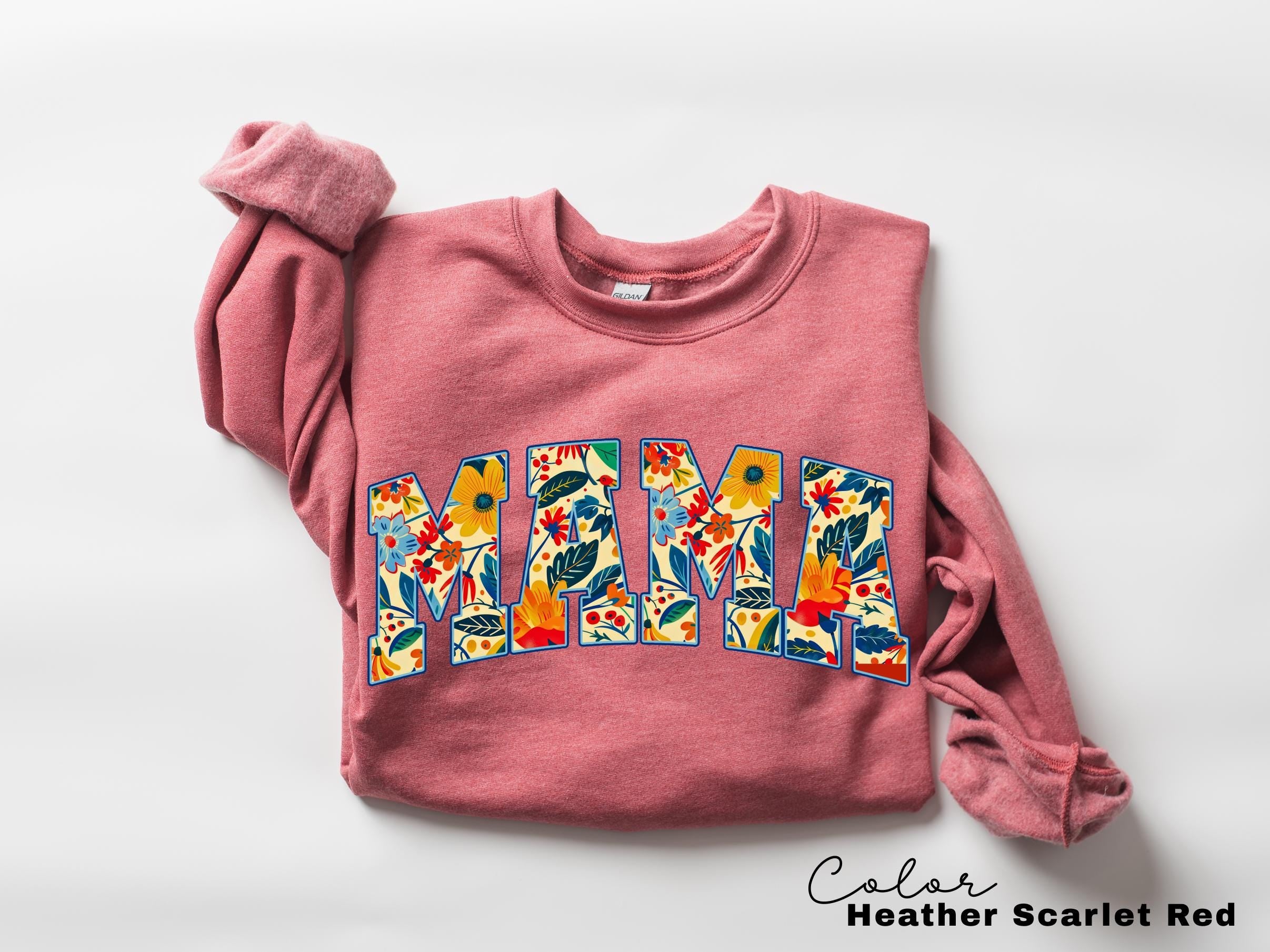 Mama Floral Flower Sweatshirt, Floral Mom Spring Crewneck