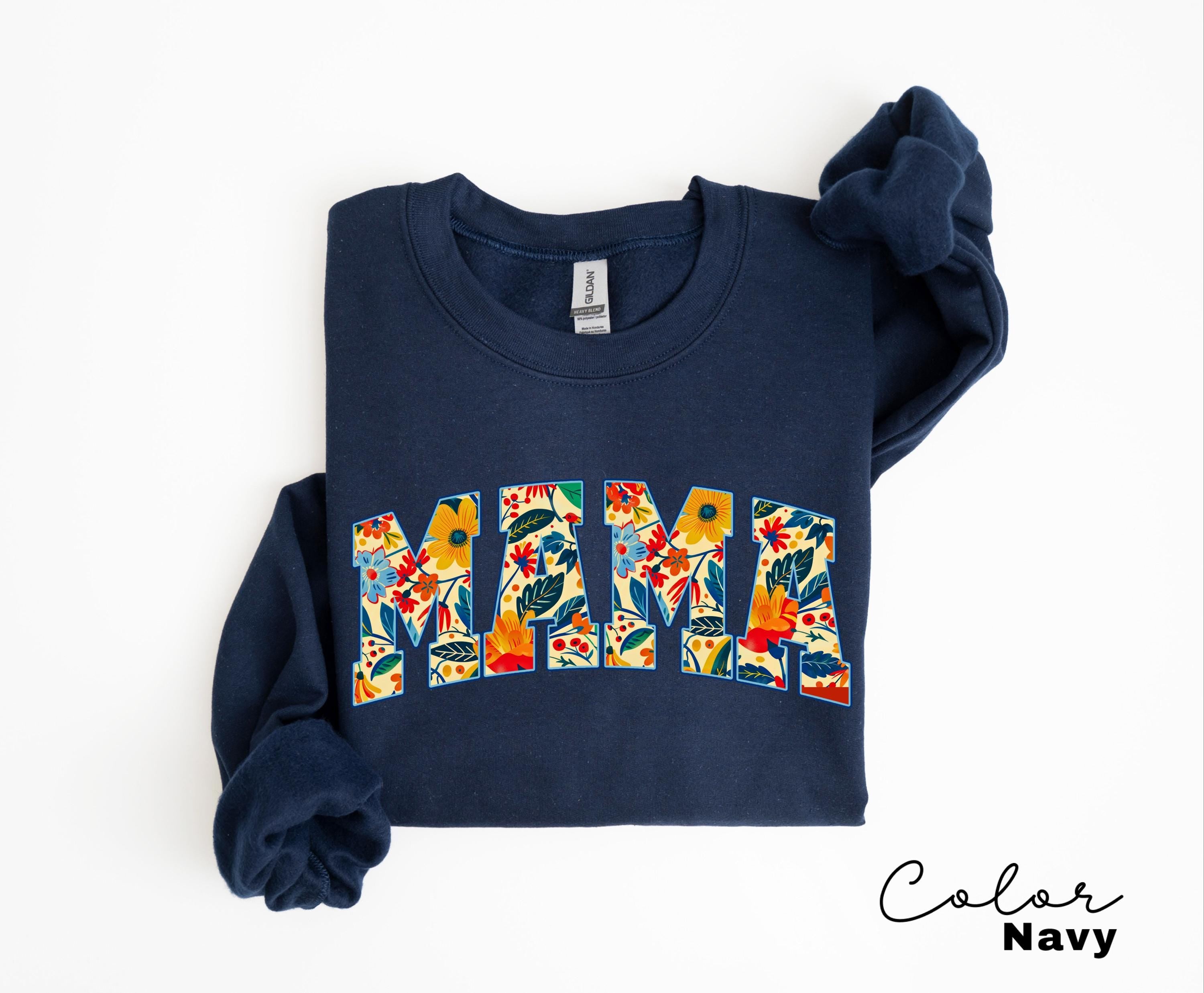 Mama Floral Flower Sweatshirt, Floral Mom Spring Crewneck