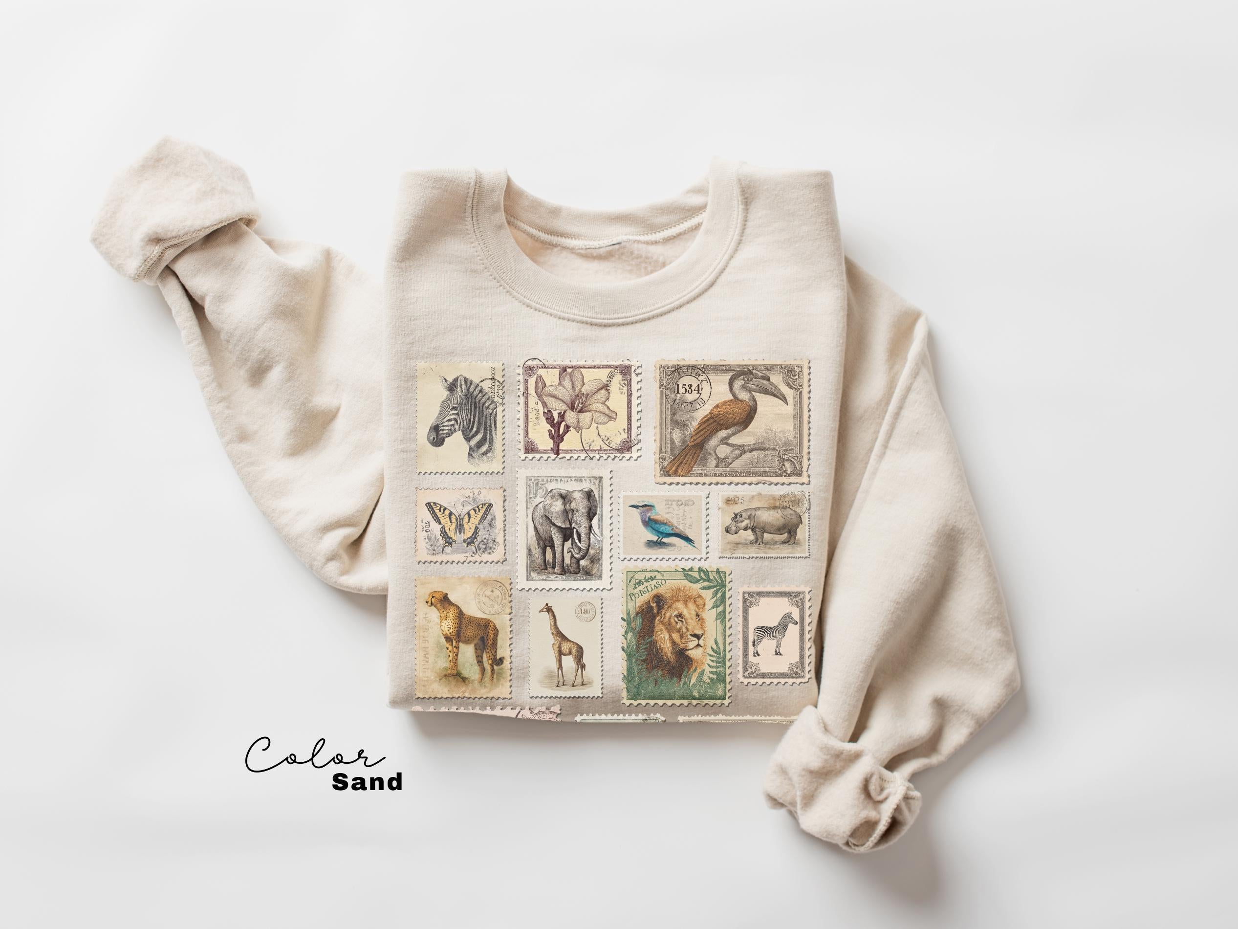 Animal Stamp Nature Postage Stamp T-Shirt, Vintage Safari Design