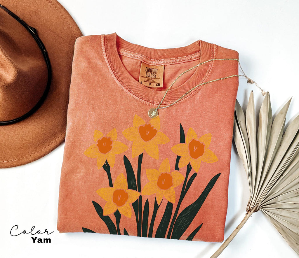 Summer Flower Shirt Comfort Colors, Wildflowers Shirt, Cottagecore Floral Tee, Botanical Shirt, Nature Aesthetic Tee,