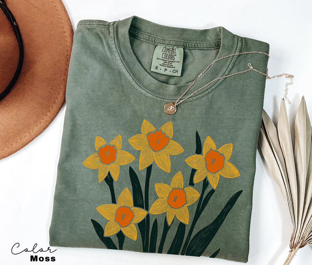 Summer Flower Shirt Comfort Colors, Wildflowers Shirt, Cottagecore Floral Tee, Botanical Shirt, Nature Aesthetic Tee,