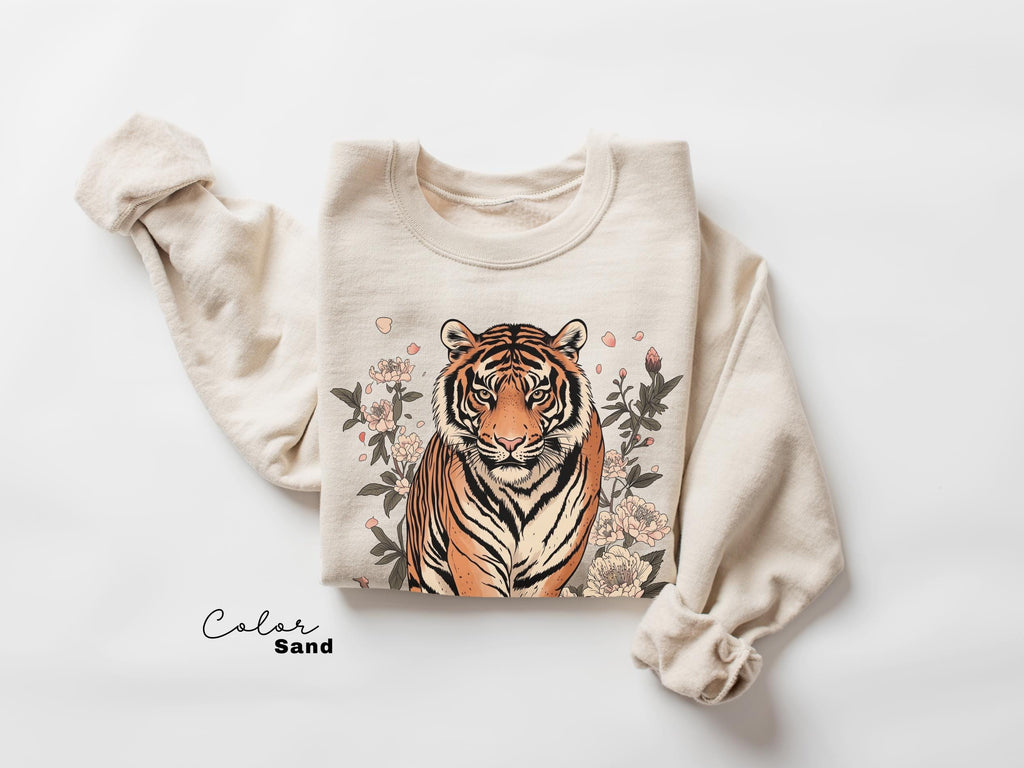 Retro Tiger T-Shirt, Animal Gift for Tiger Lover, Linocut Design