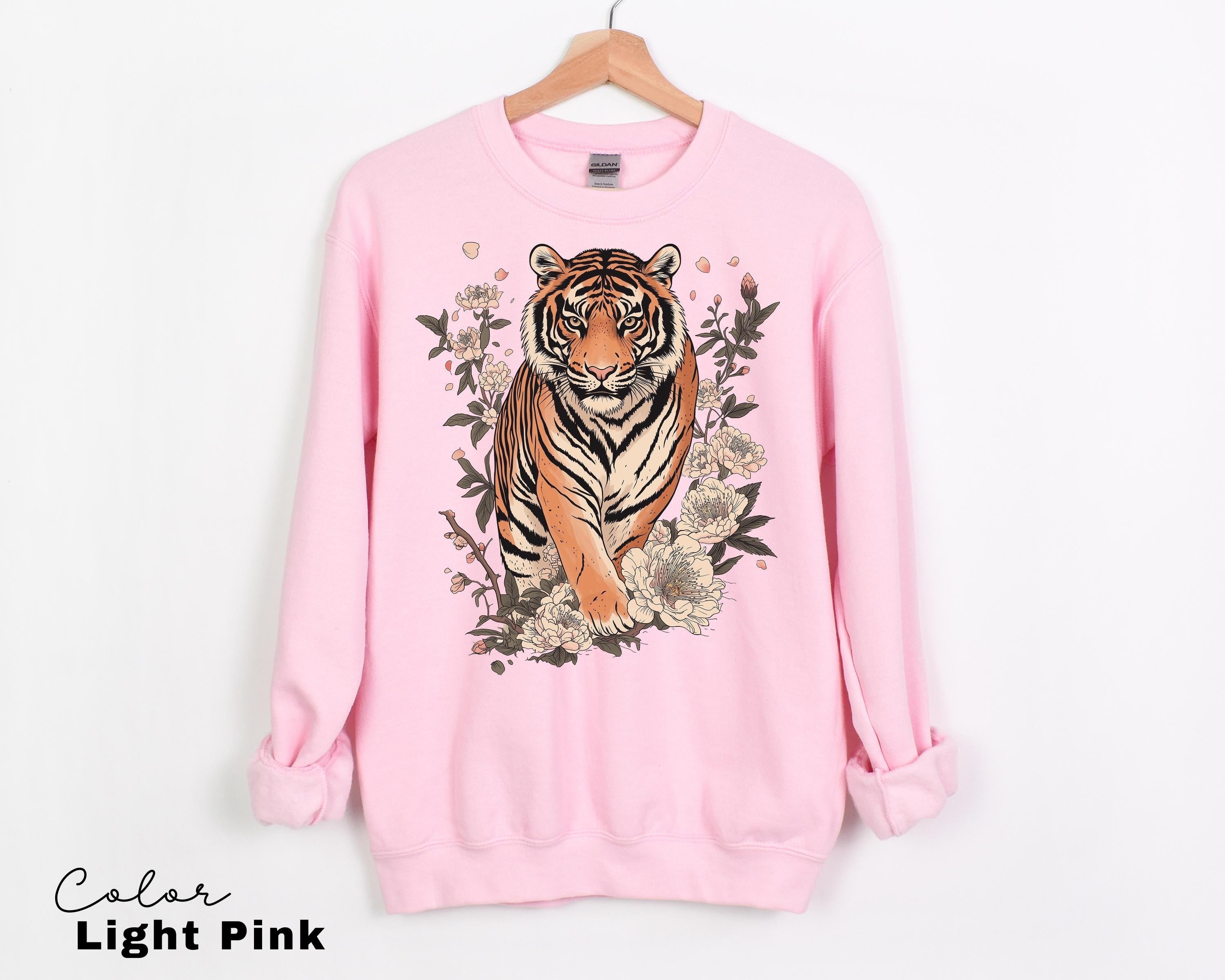 Retro Tiger T-Shirt, Animal Gift for Tiger Lover, Linocut Design