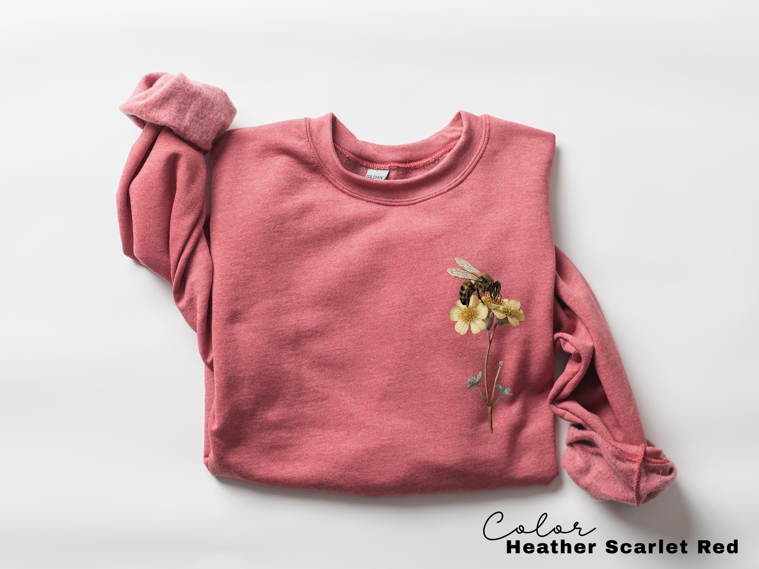 Bee Botanical T-Shirt, Nature Comfort Colors Crewneck Sweatshirt