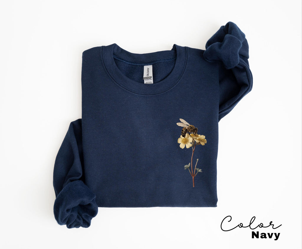Bee Botanical T-Shirt, Nature Comfort Colors Crewneck Sweatshirt