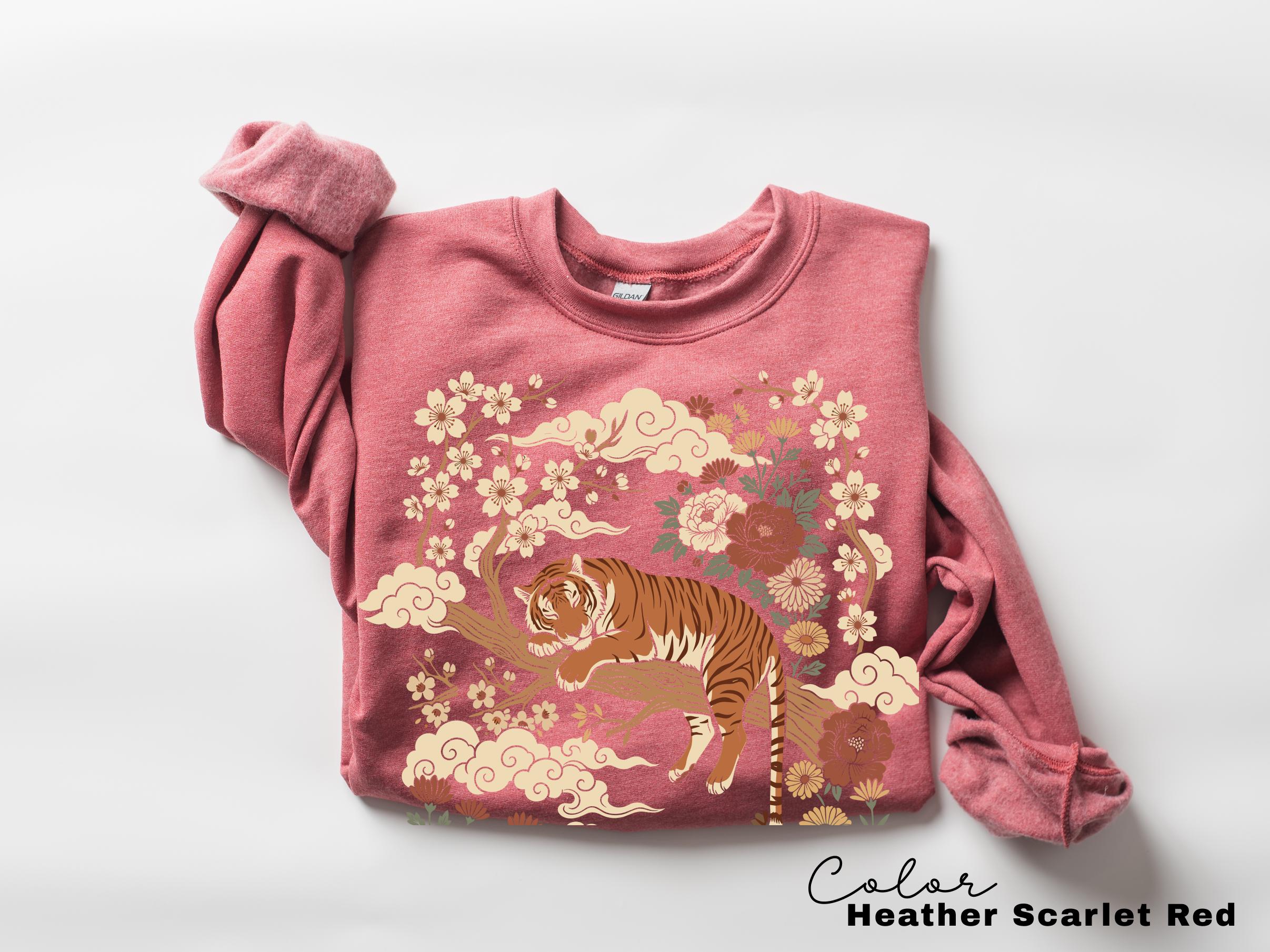 Retro Tiger T-Shirt, Animal Gift for Tiger Lover, Linocut Design