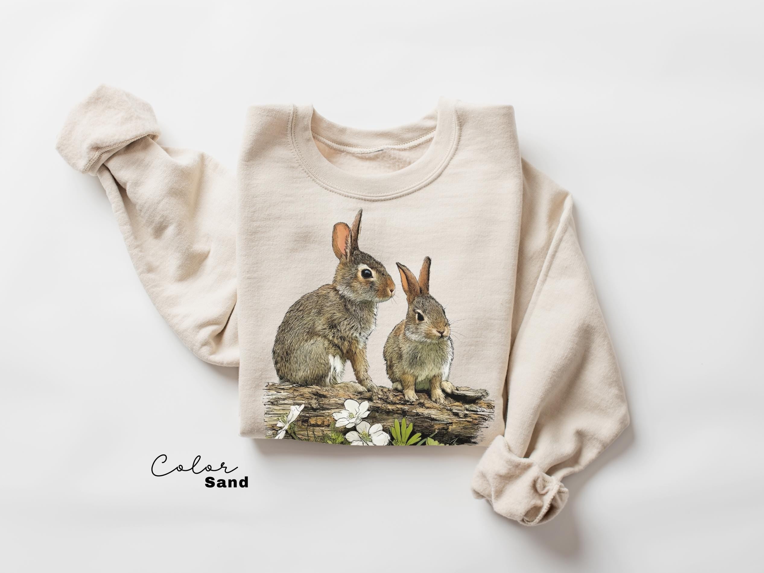 Vintage Rabbit Graphic Tee, Retro Woodland Animal Comfort Colors Shirt