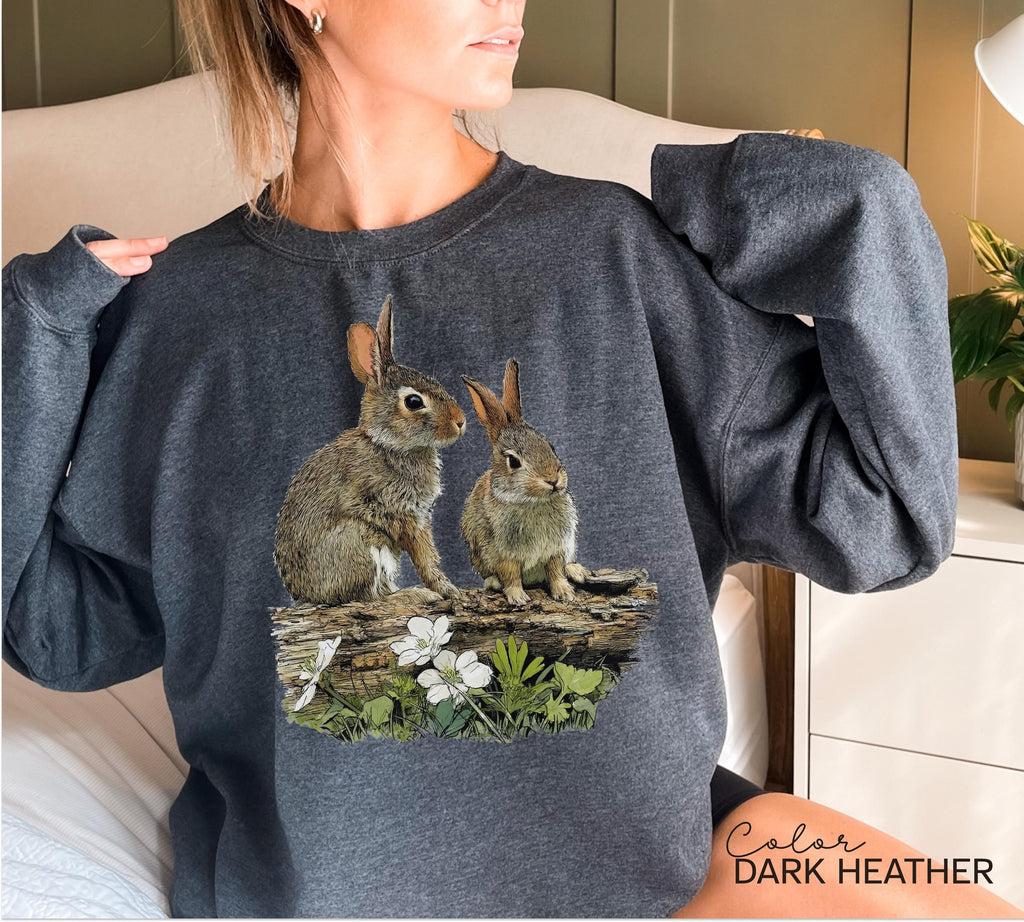 Vintage Rabbit Graphic Tee, Retro Woodland Animal Comfort Colors Shirt