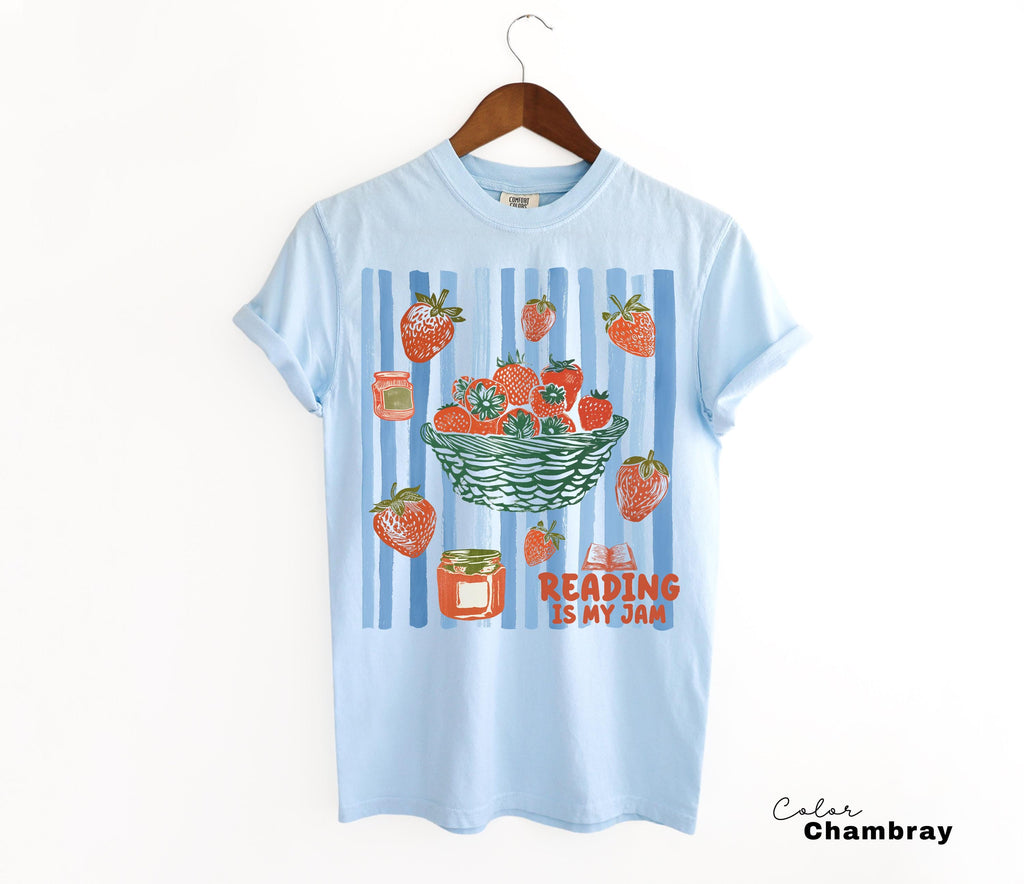 Comfort Colors Bookish Shirt, Reading Is My Jam Tee